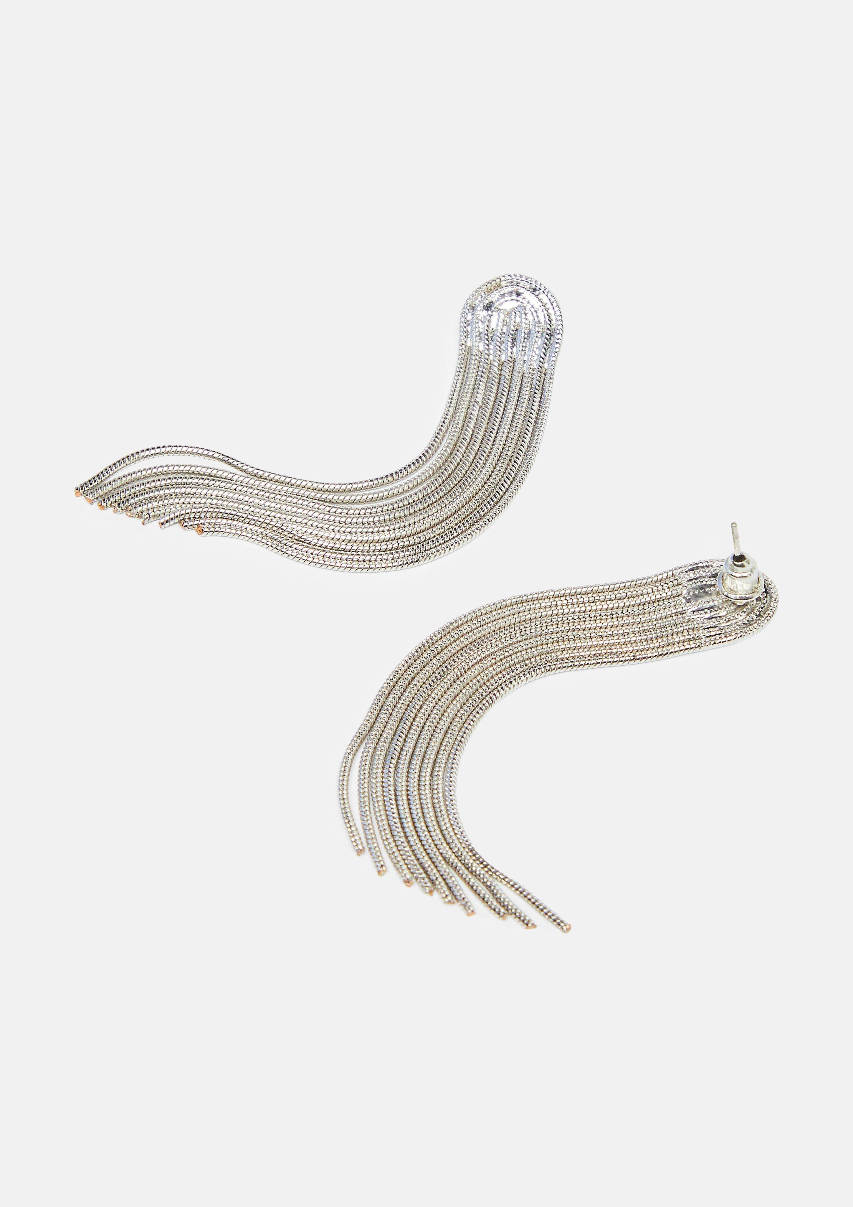 Women Fashion Earrings in silver by COMMA
