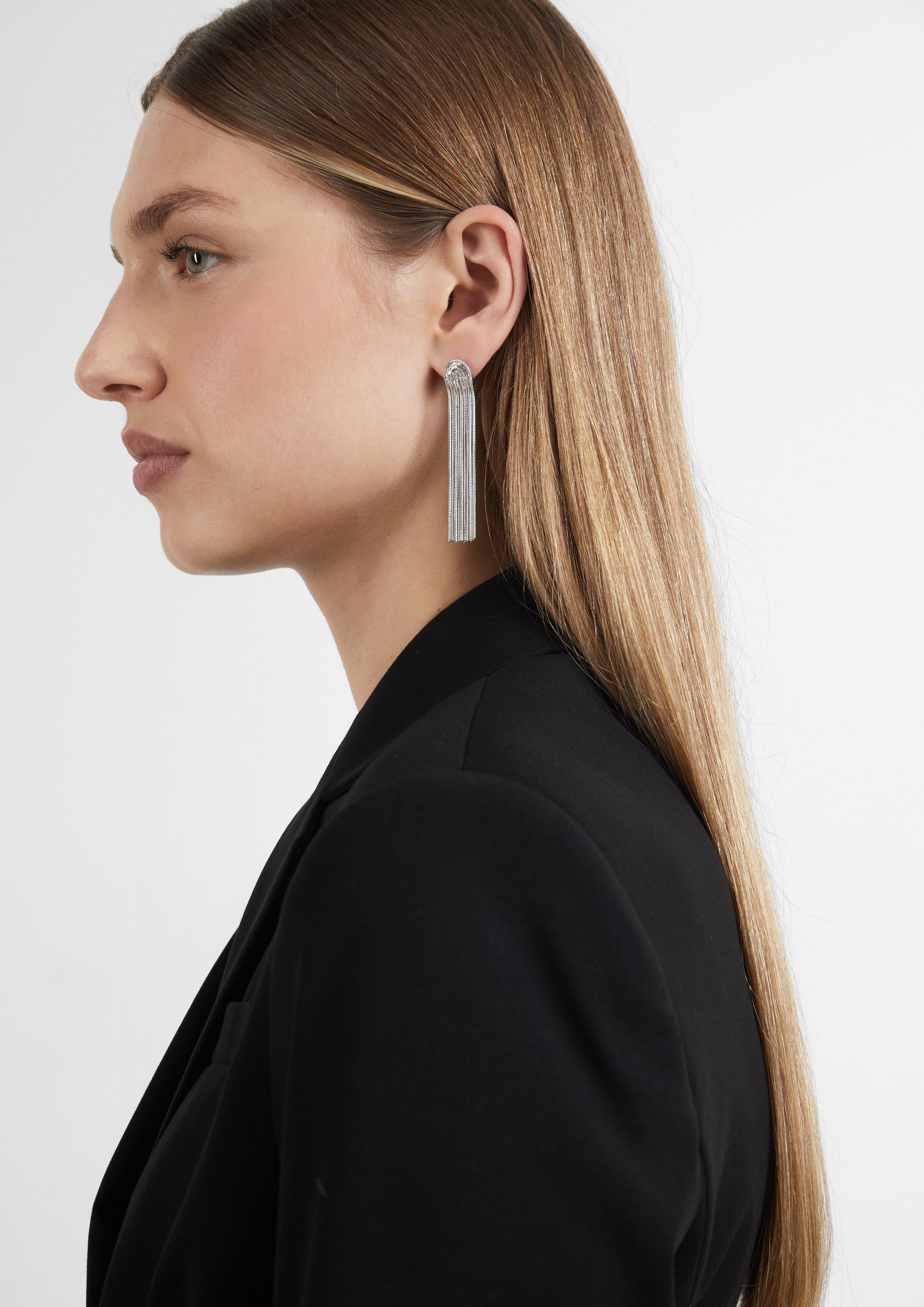Women Fashion Earrings in silver by COMMA
