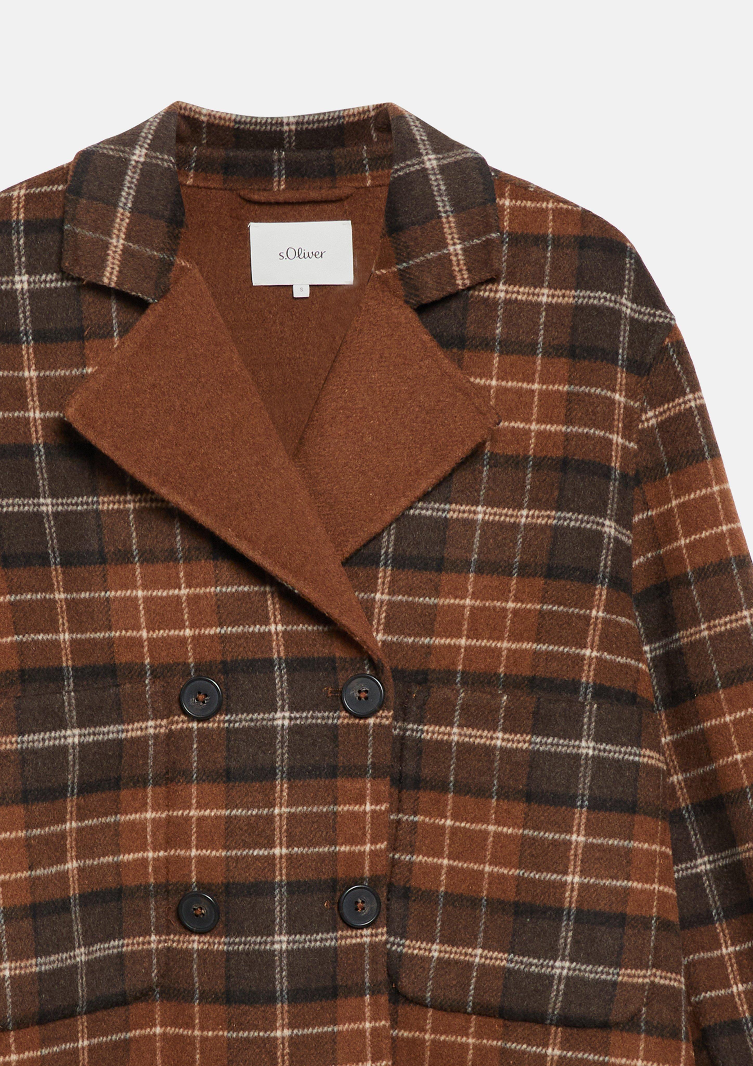 Women Reversible jacket in a wool blend in brown by s.Oliver