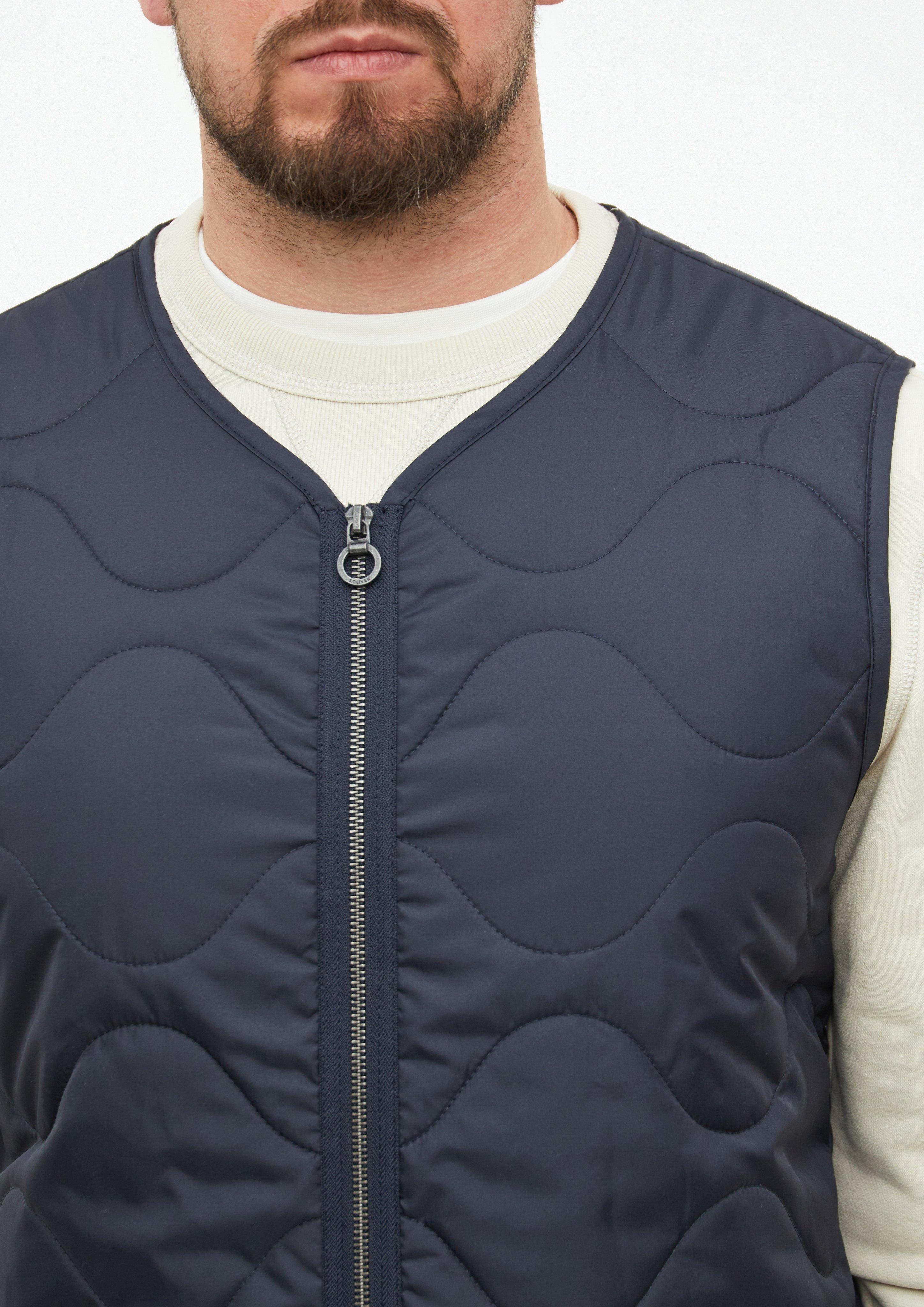 Hommes Gilet matelassé léger avec poches plaquées en bleu de s.Oliver Men Tall Sizes
