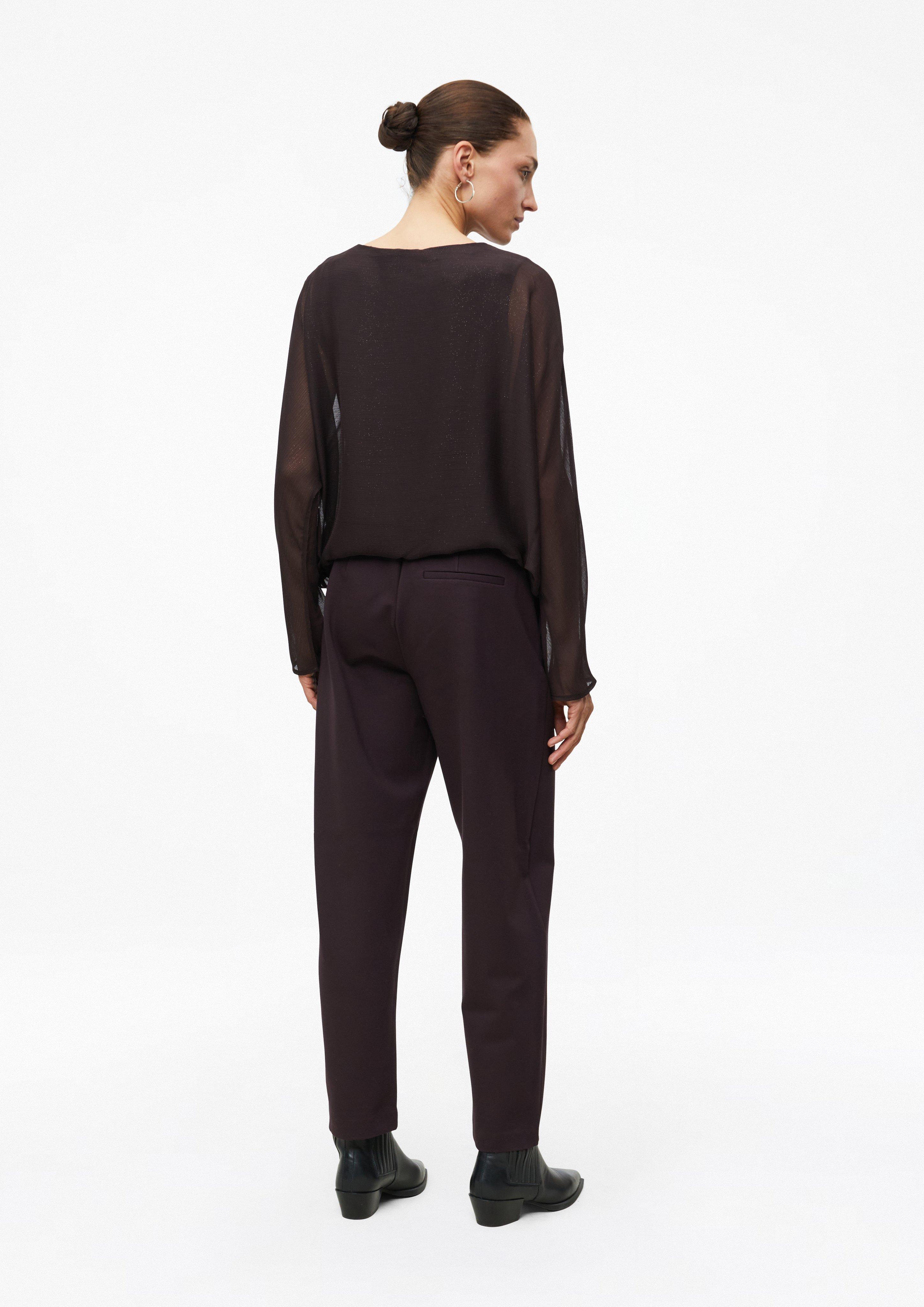 Damen Barrel Leg Hose mit Elastikbund in braun von s.Oliver BLACK LABEL