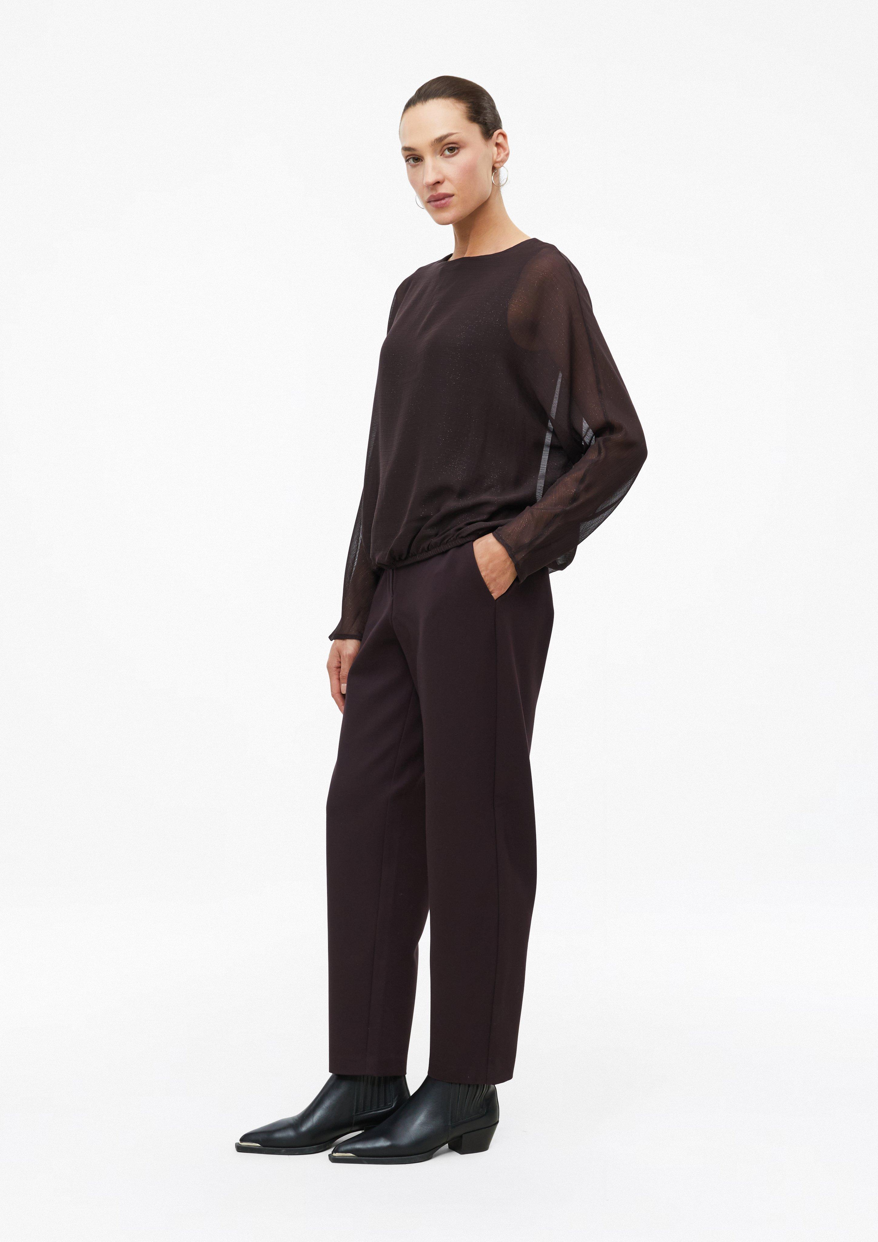 Damen Barrel Leg Hose mit Elastikbund in braun von s.Oliver BLACK LABEL