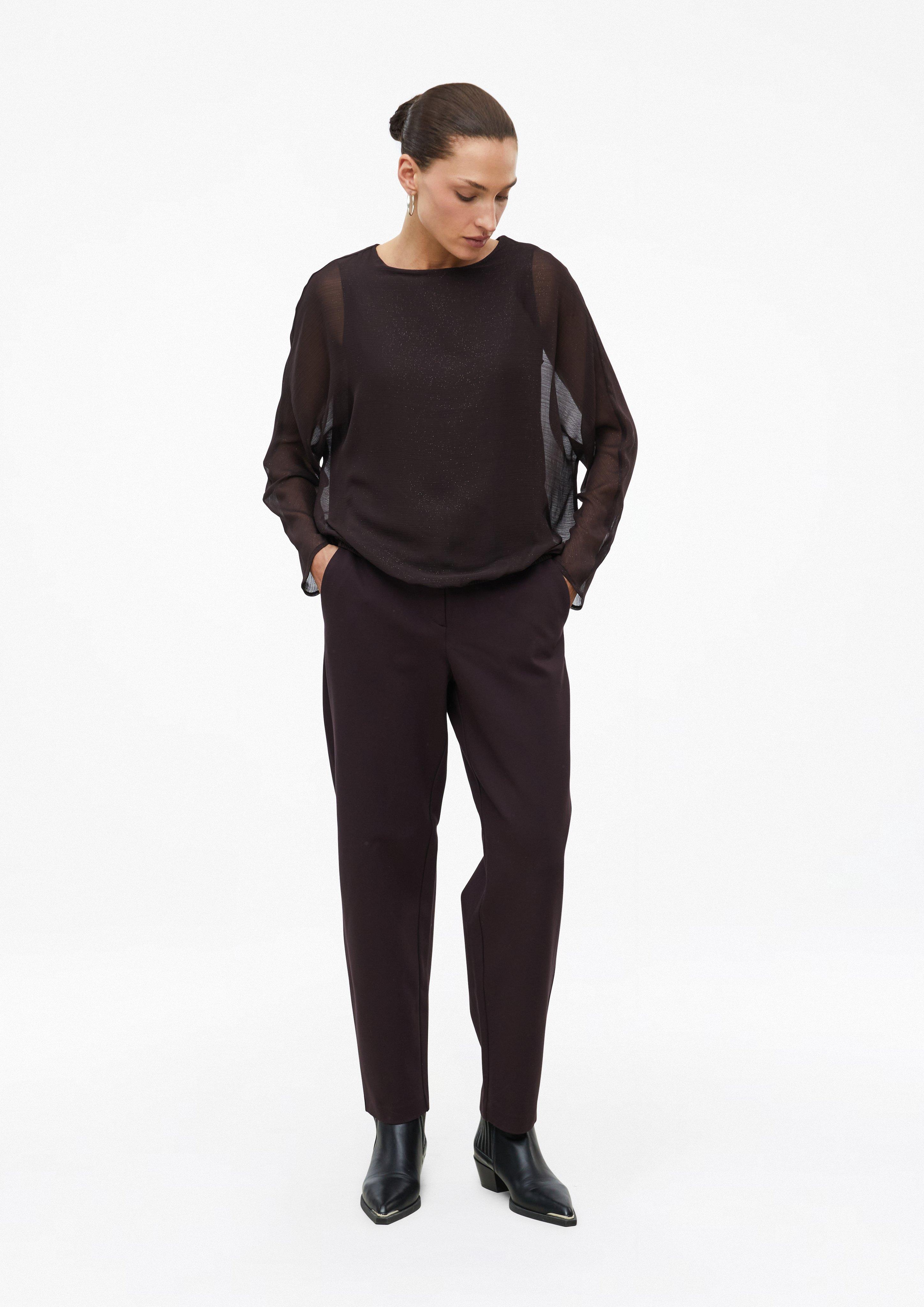 Damen Barrel Leg Hose mit Elastikbund in braun von s.Oliver BLACK LABEL