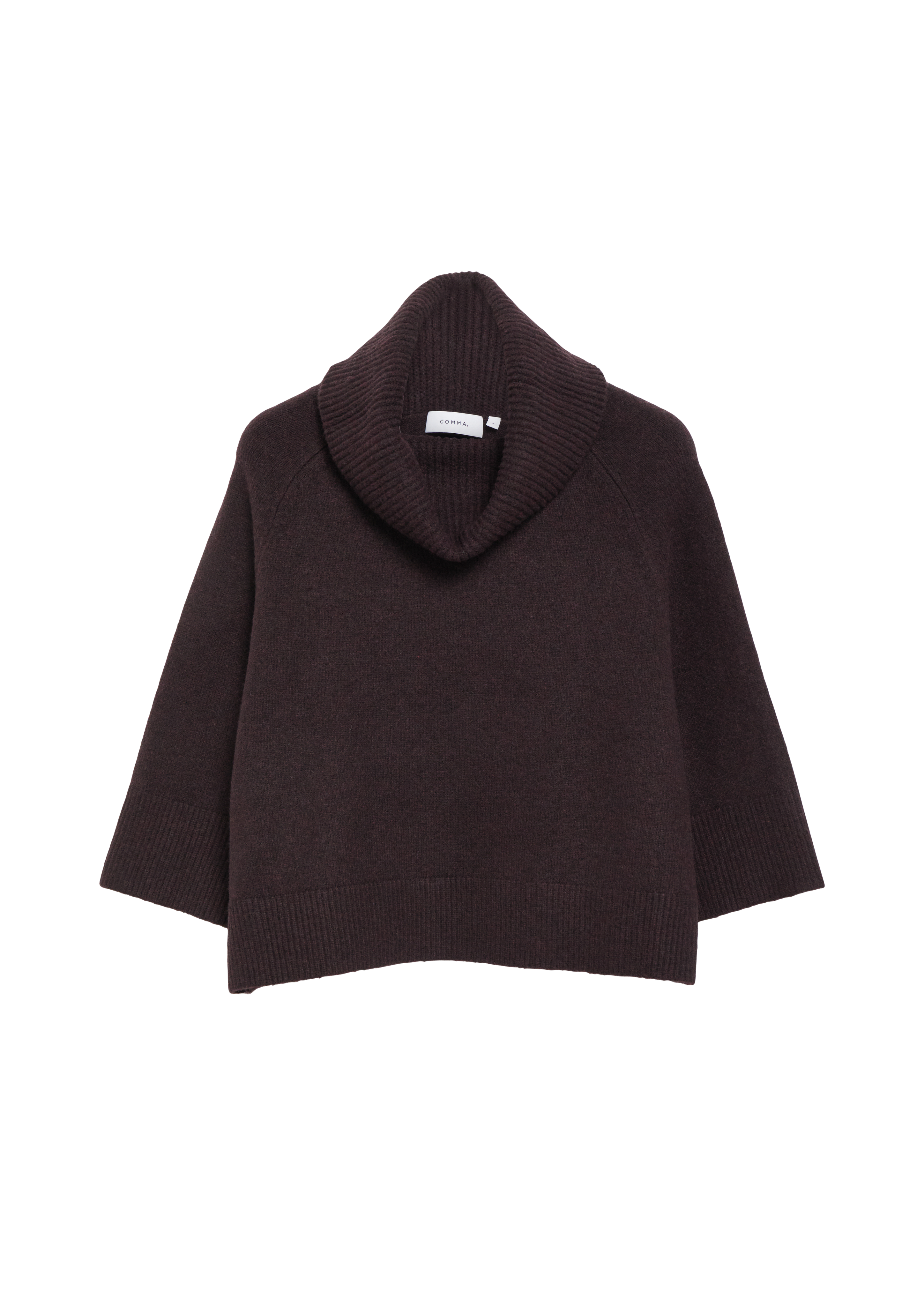 Poncho-trui met wijde kraag