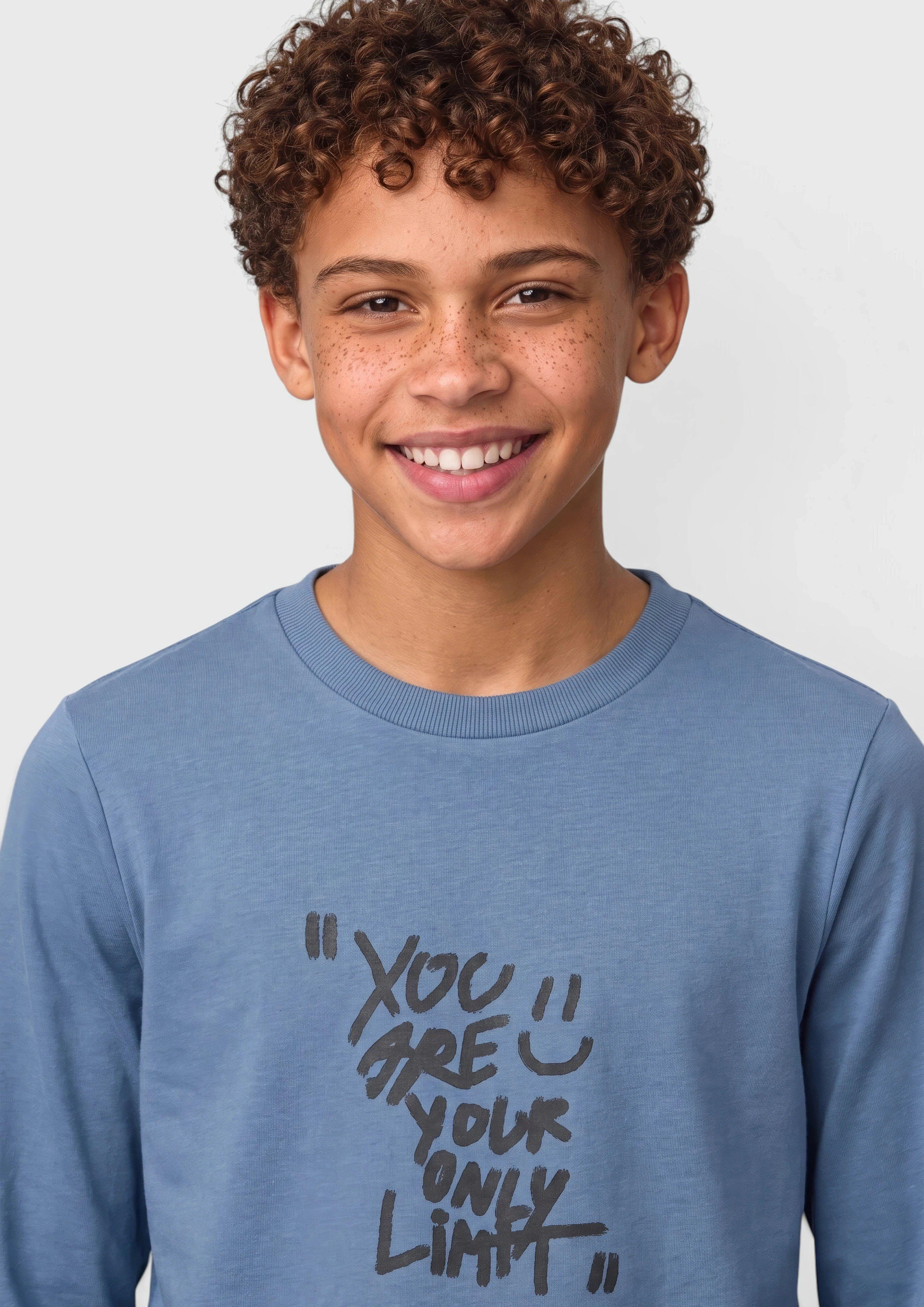 Kids Long-sleeve shirt made of lightweight sweatshirt fabric in blue by s.Oliver
