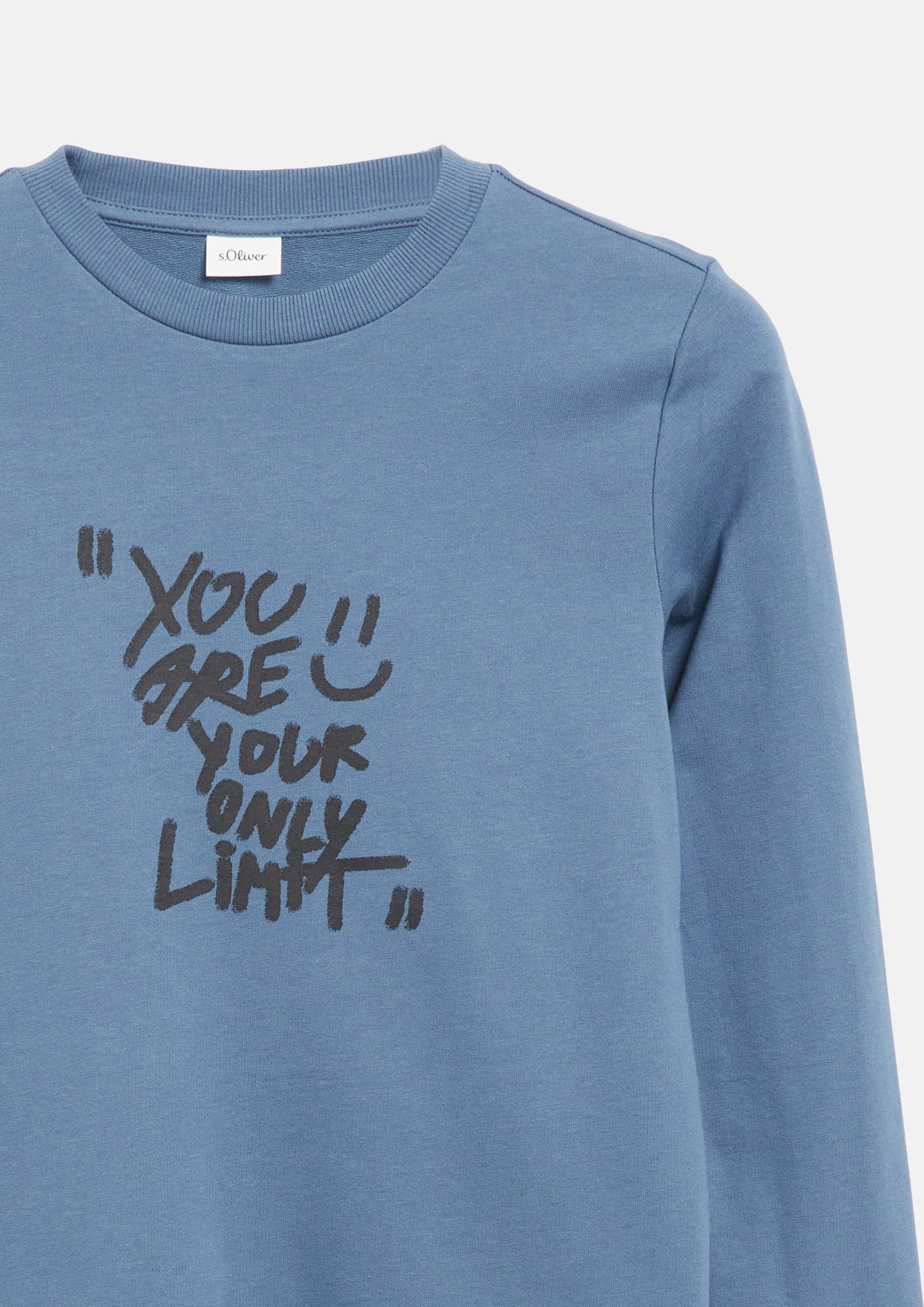Kids Long-sleeve shirt made of lightweight sweatshirt fabric in blue by s.Oliver