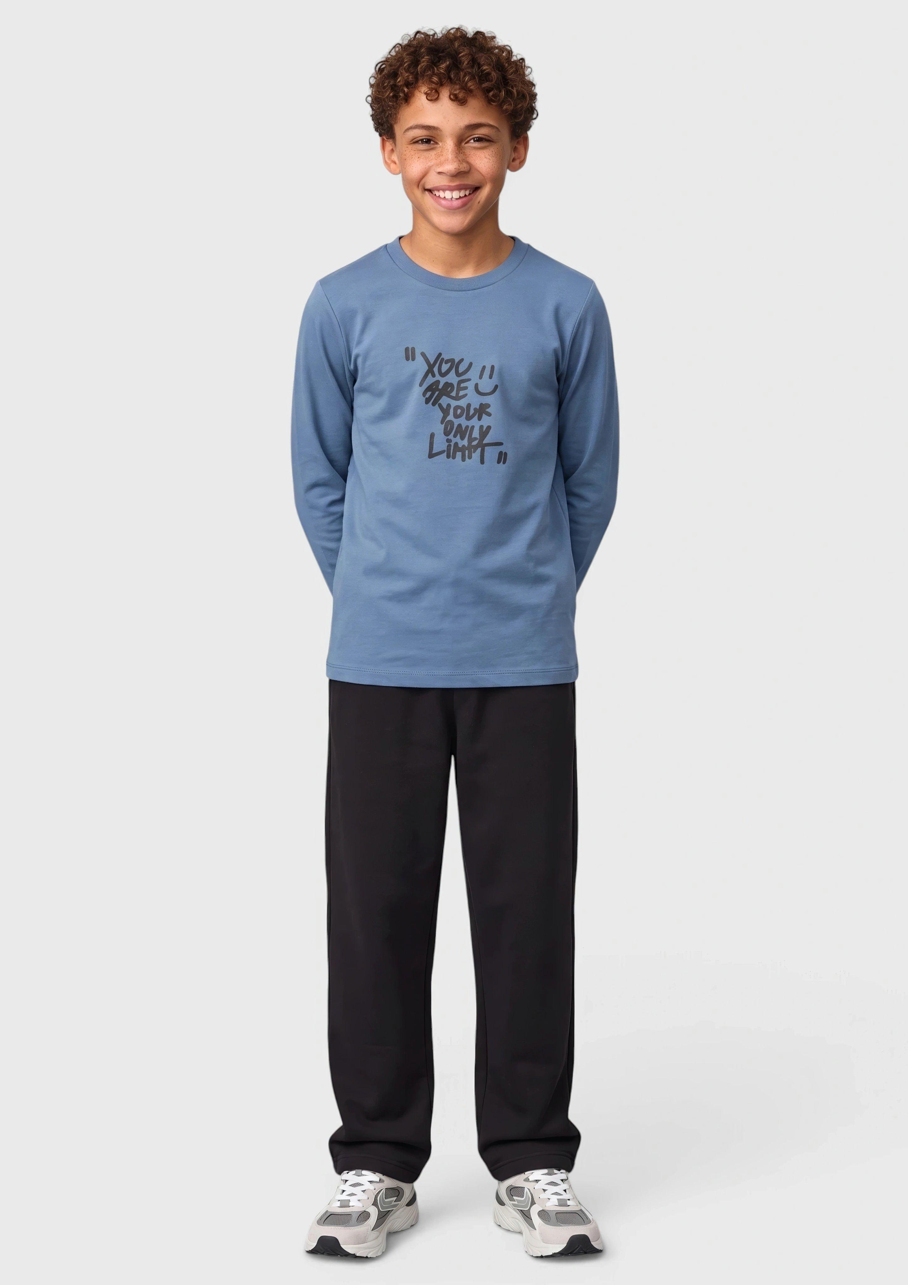 Kids Long-sleeve shirt made of lightweight sweatshirt fabric in blue by s.Oliver