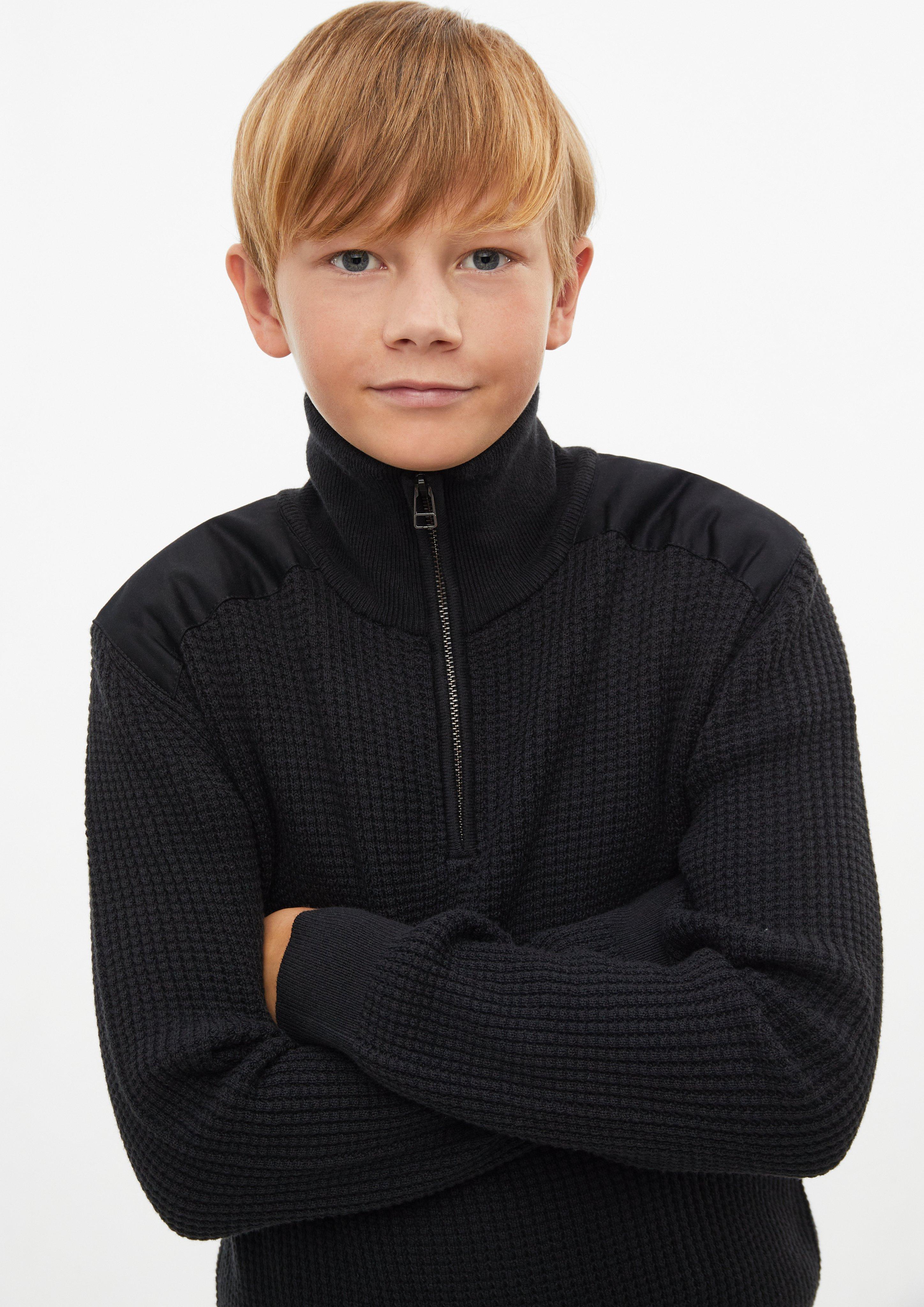 Junior Trui met ribbelstructuur in zwart van s.Oliver