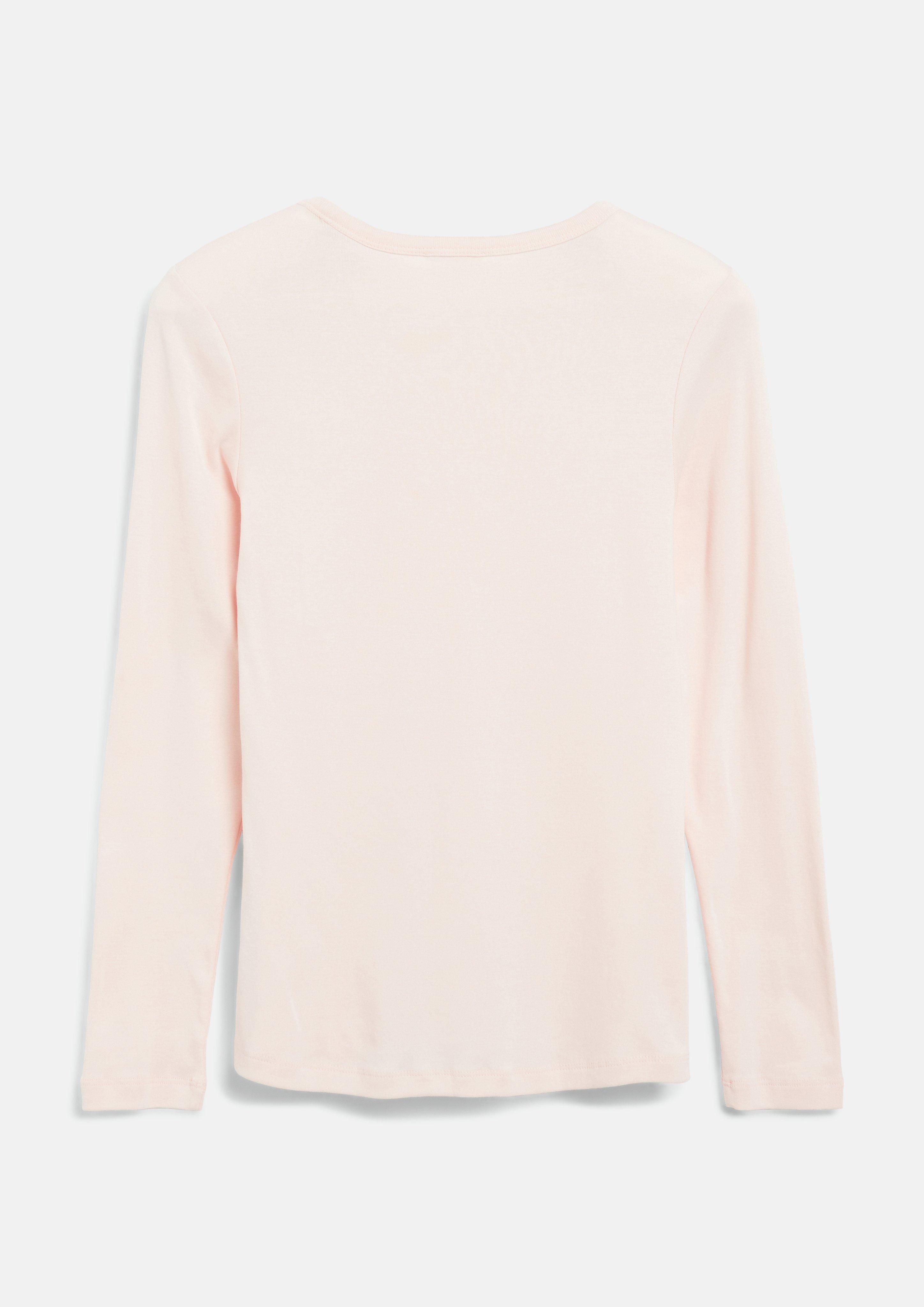 Damen Longsleeve im Slim Fit in pink von s.Oliver