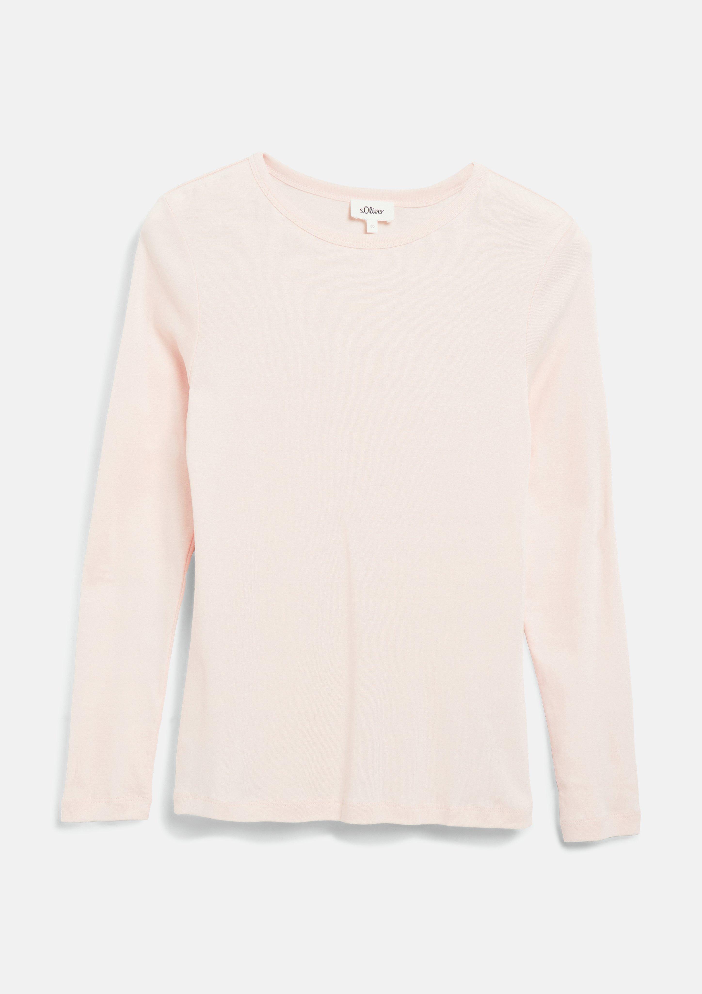 Longsleeve im Slim Fit in Farbe zartrosa von s.Oliver
