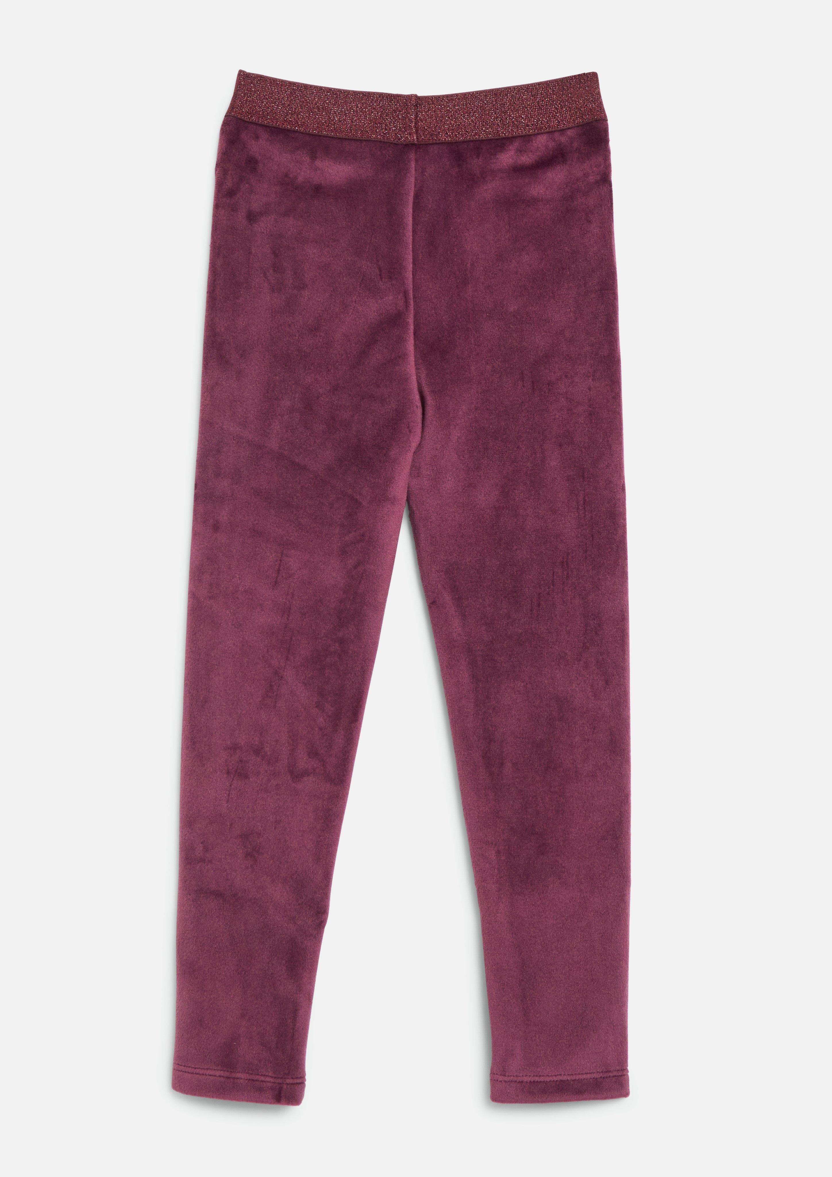 Junior Leggings en velours avec ceinture pailletée en rouge de s.Oliver