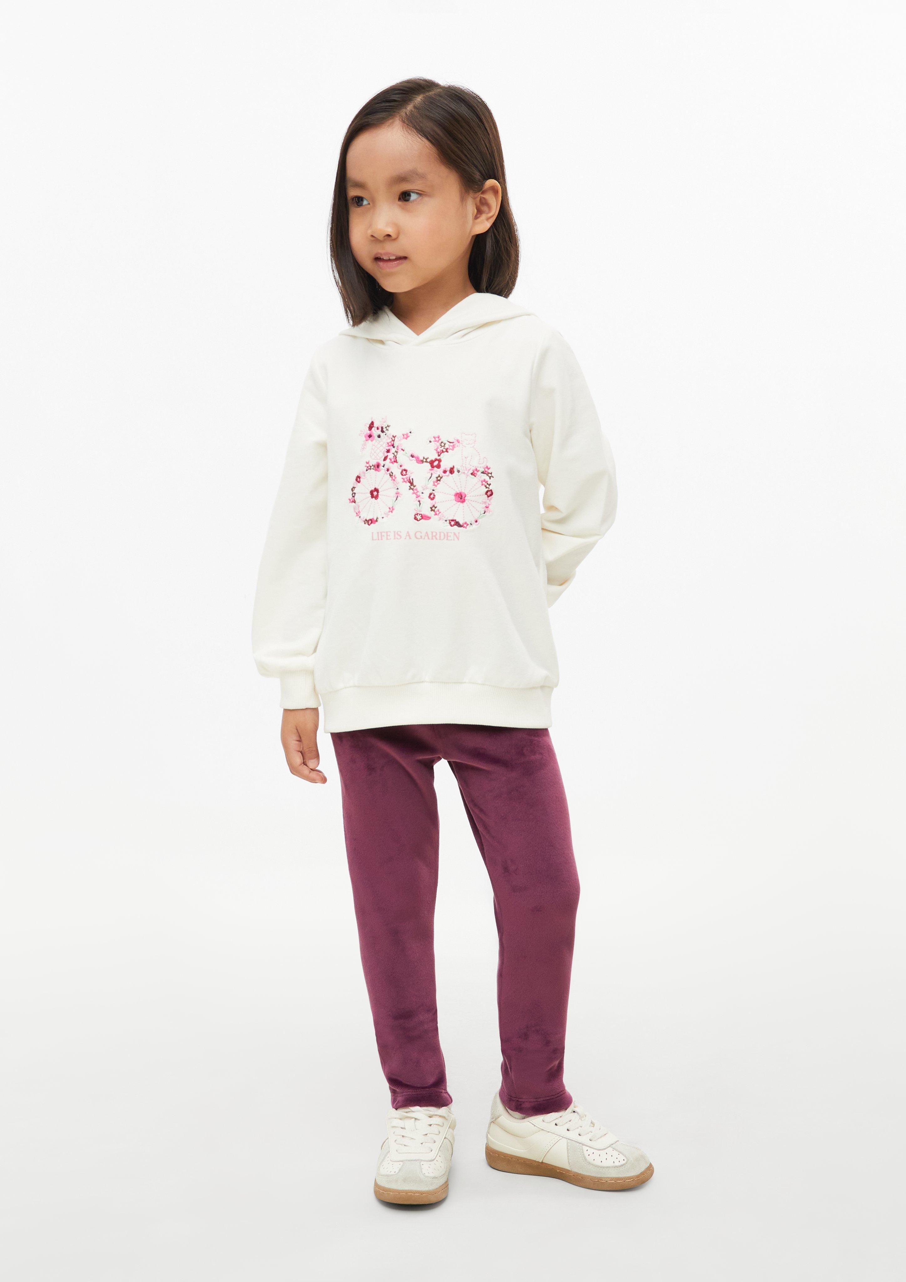Velours-Leggings mit Glitzerbund in Farbe bordeaux von s.Oliver