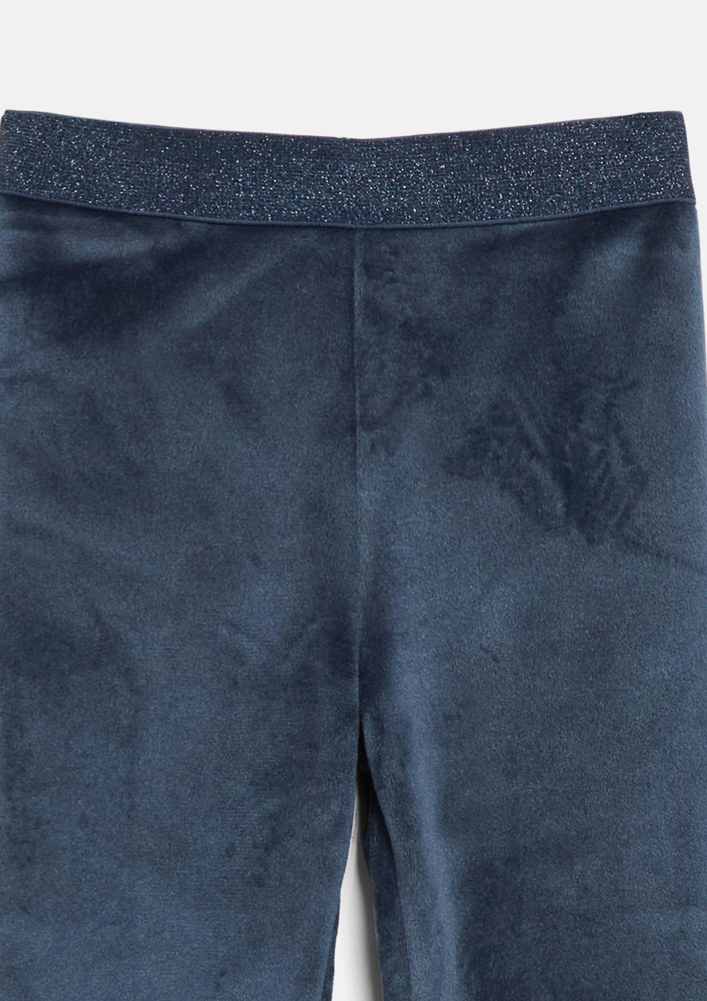 Junior Leggings en velours avec ceinture pailletée en bleu de s.Oliver