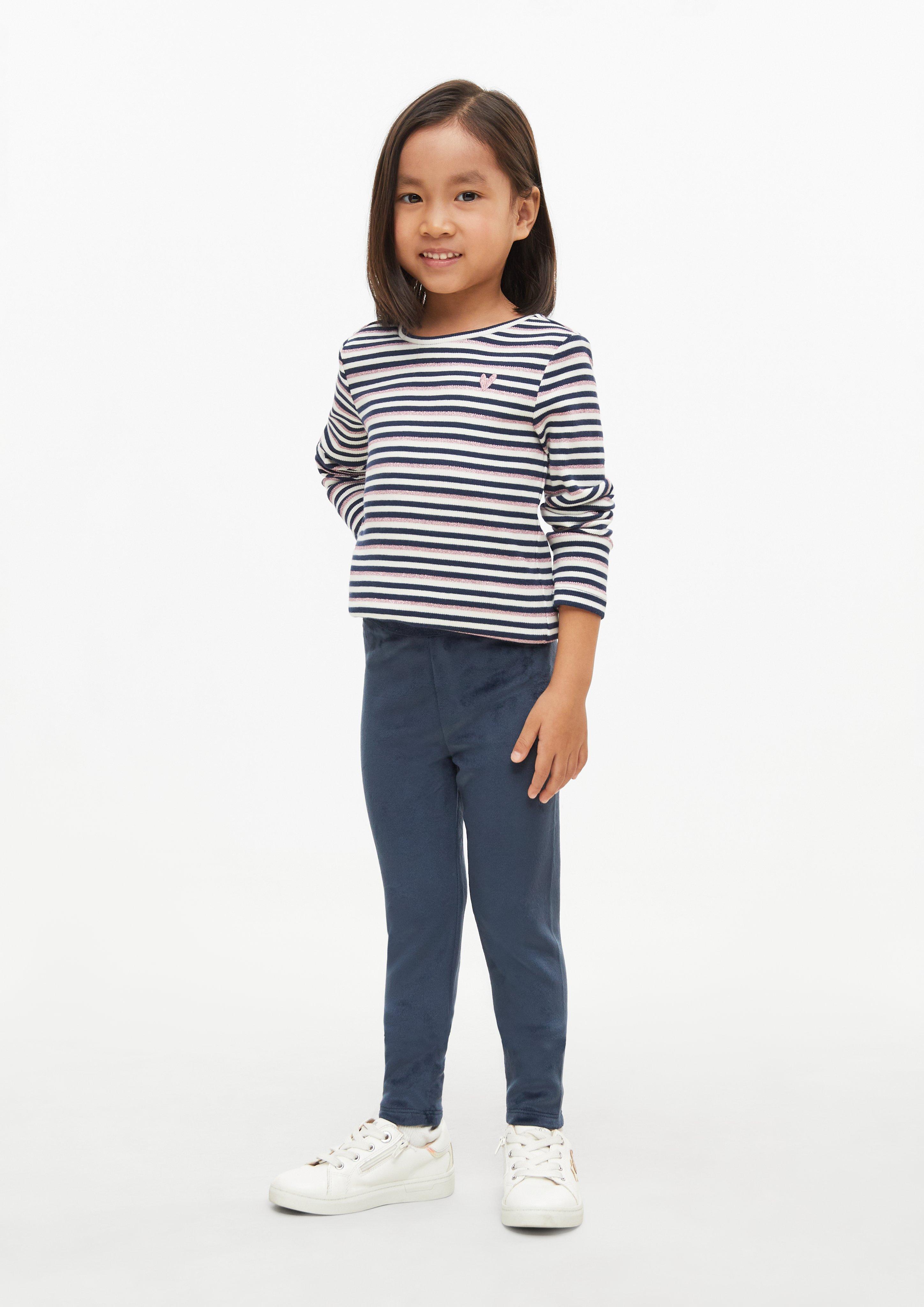 Junior Leggings en velours avec ceinture pailletée en bleu de s.Oliver