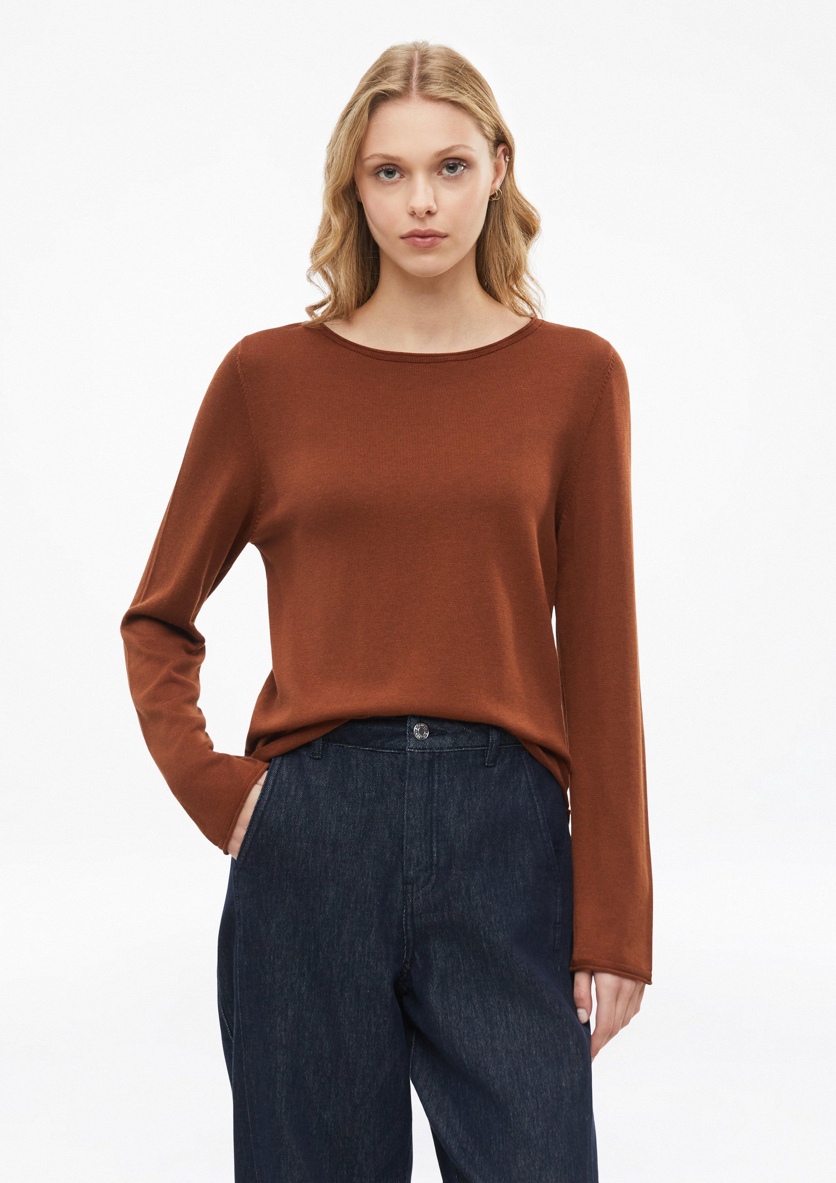 Feinstrickpullover mit Rollkante in Farbe mokka von s.Oliver