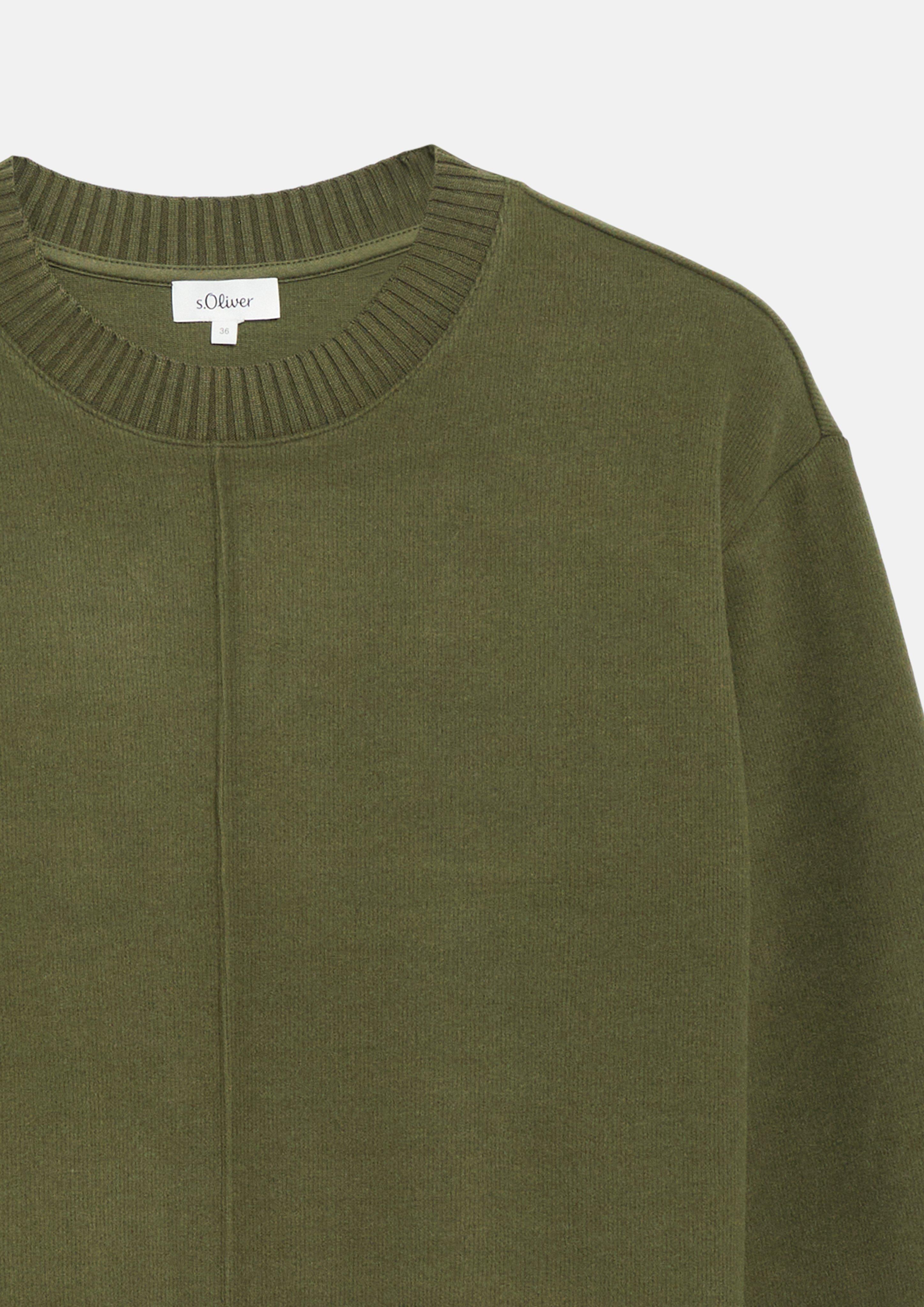 Women Brushed Sweatshirt in a Relaxed Fit in olive by s.Oliver