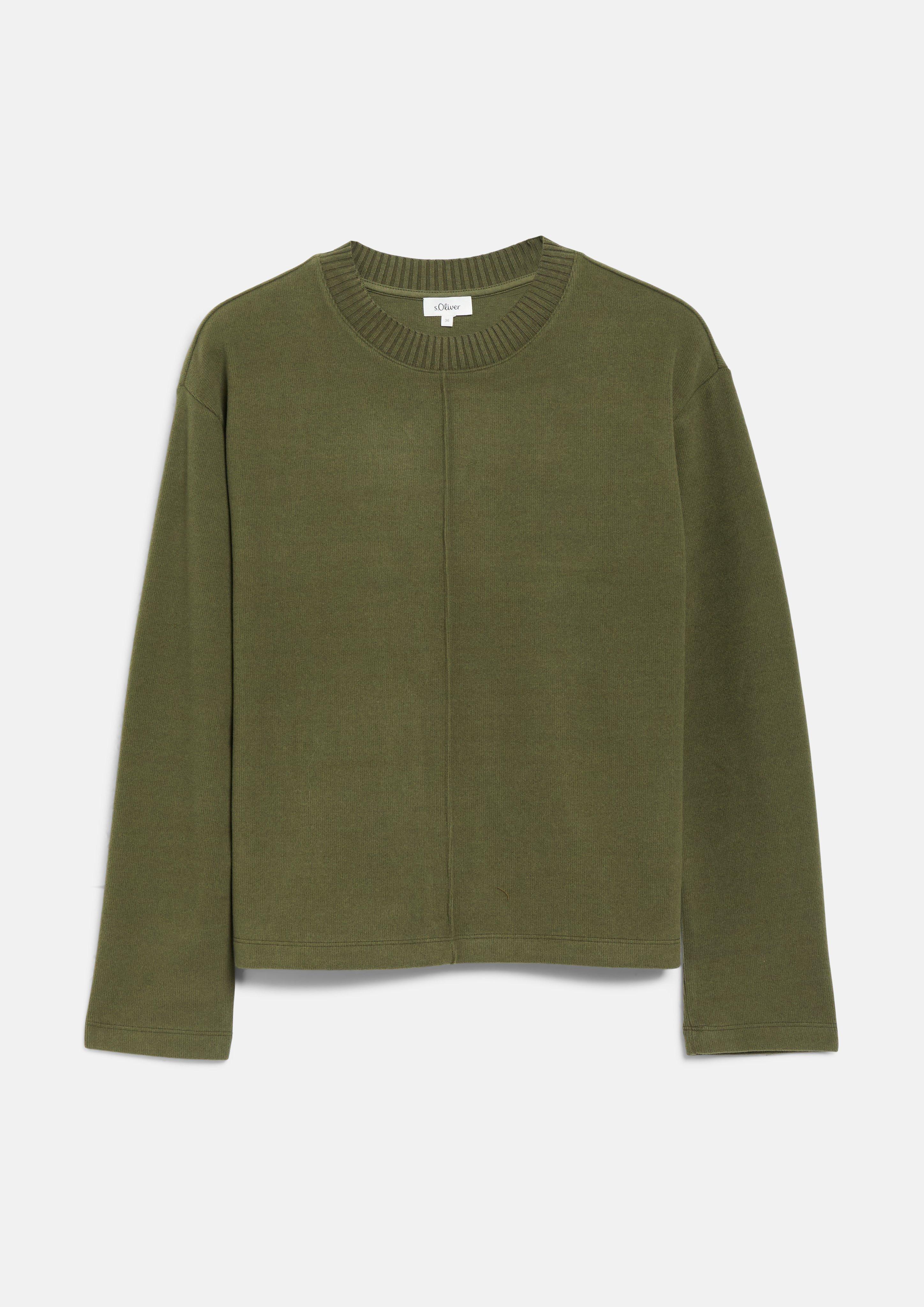 Brushed Sweatshirt in a Relaxed Fit in olive by s.Oliver