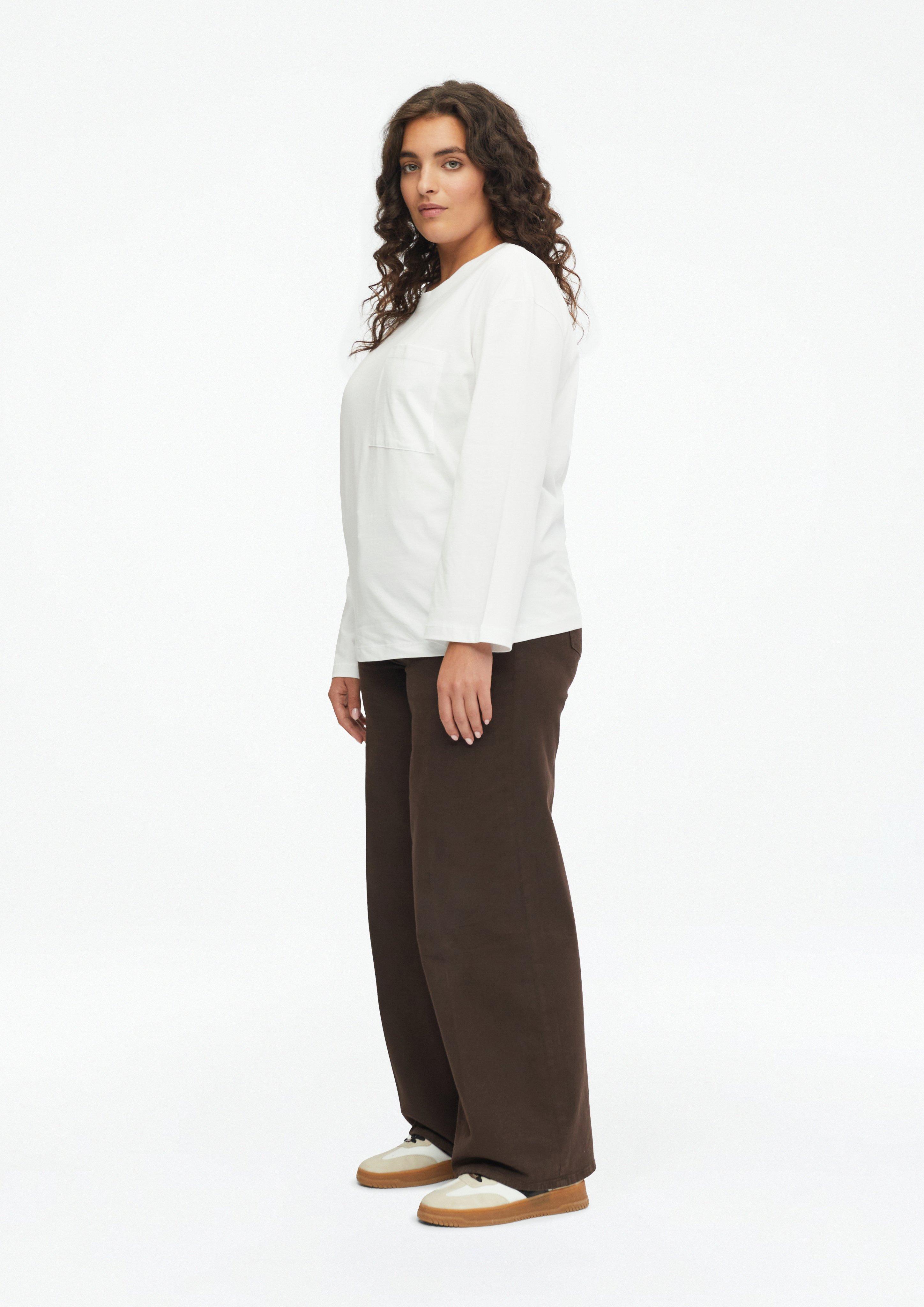 Damen T-Shirt mit weitem Arm in weiß von s.Oliver CURVE