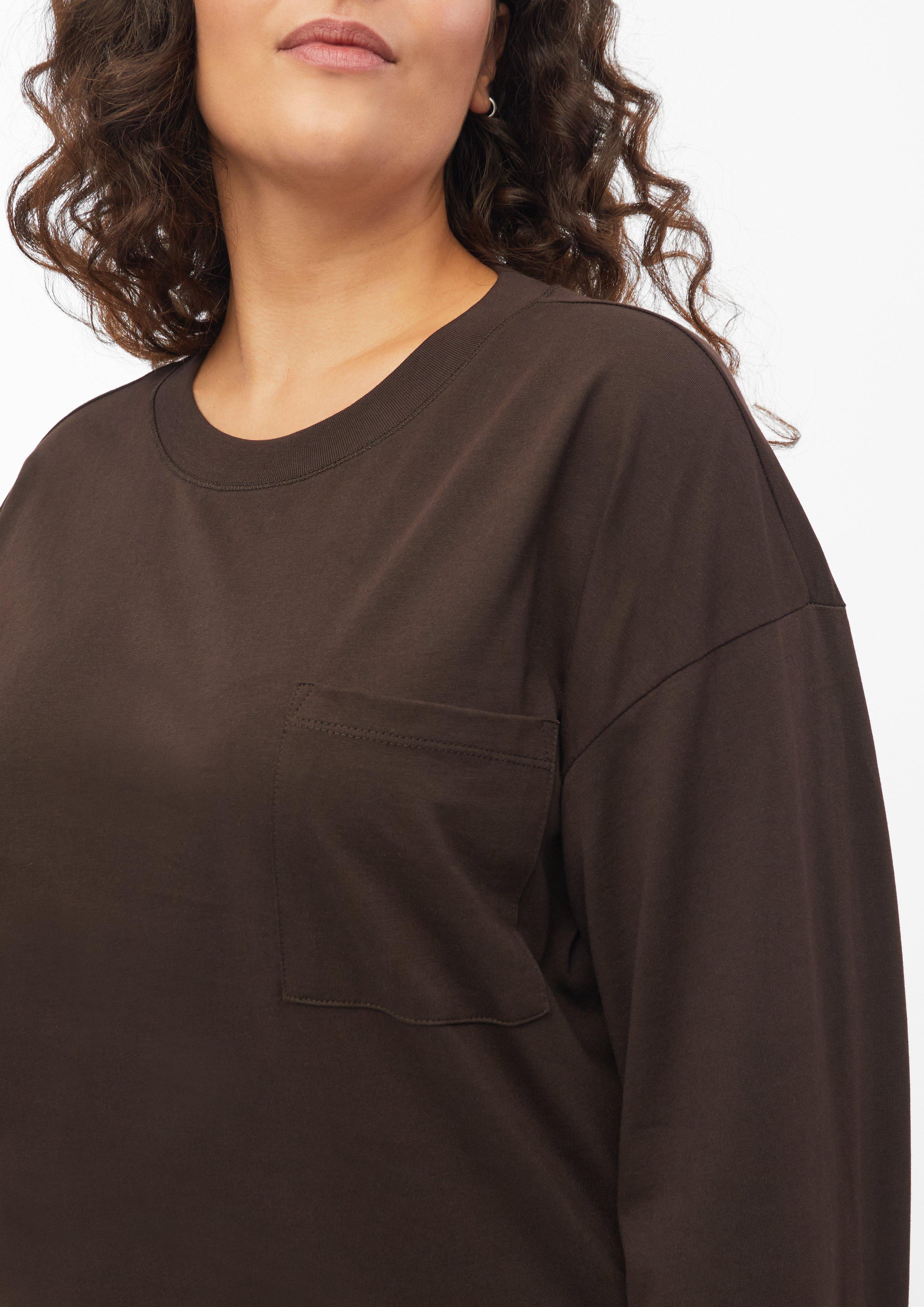 Damen T-Shirt mit weitem Arm in braun von s.Oliver CURVE