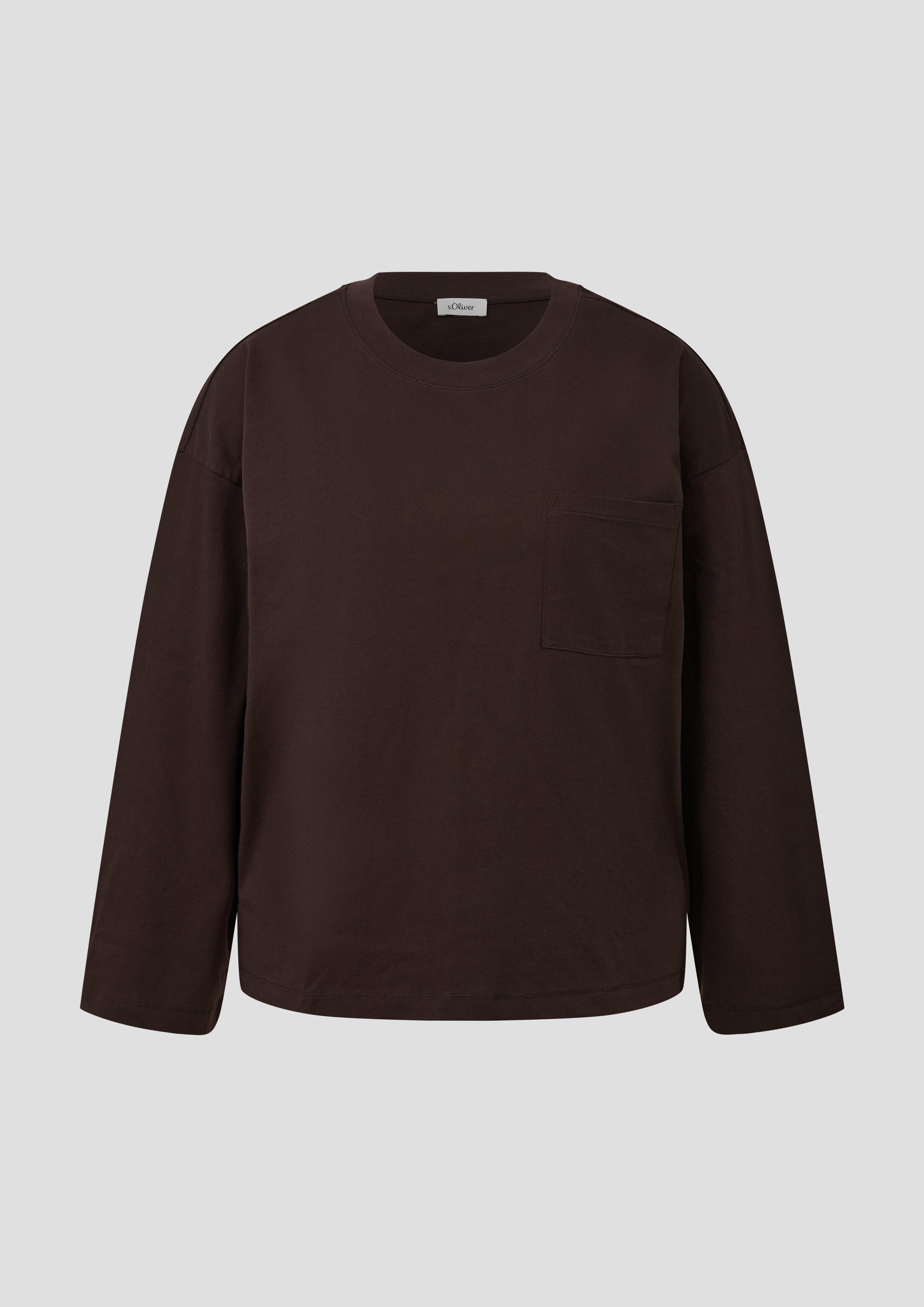 Damen T-Shirt mit weitem Arm in braun von s.Oliver CURVE