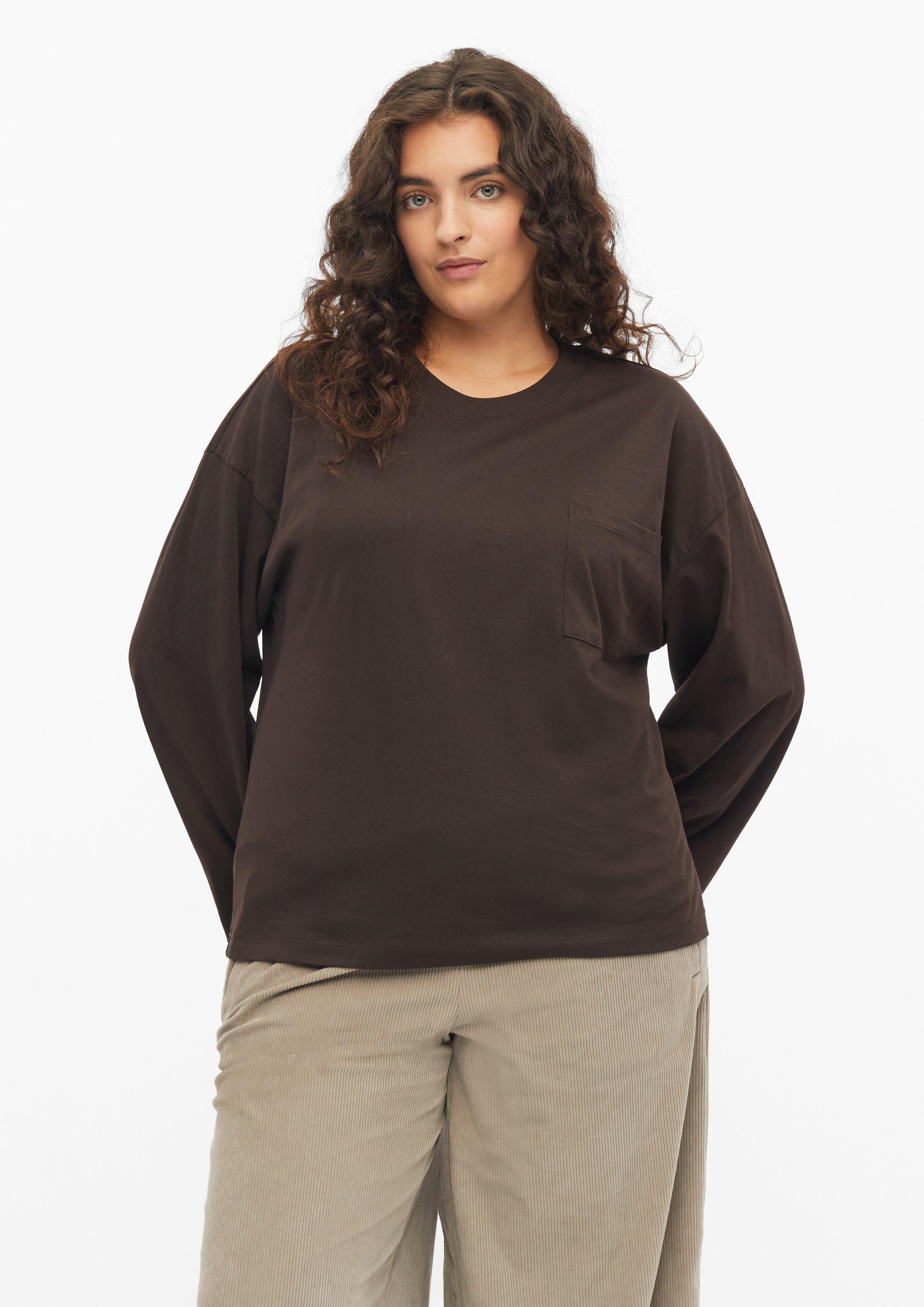 T-shirt z szerokimi rękawami w kolorze ciemnobrązowy od s.Oliver CURVE