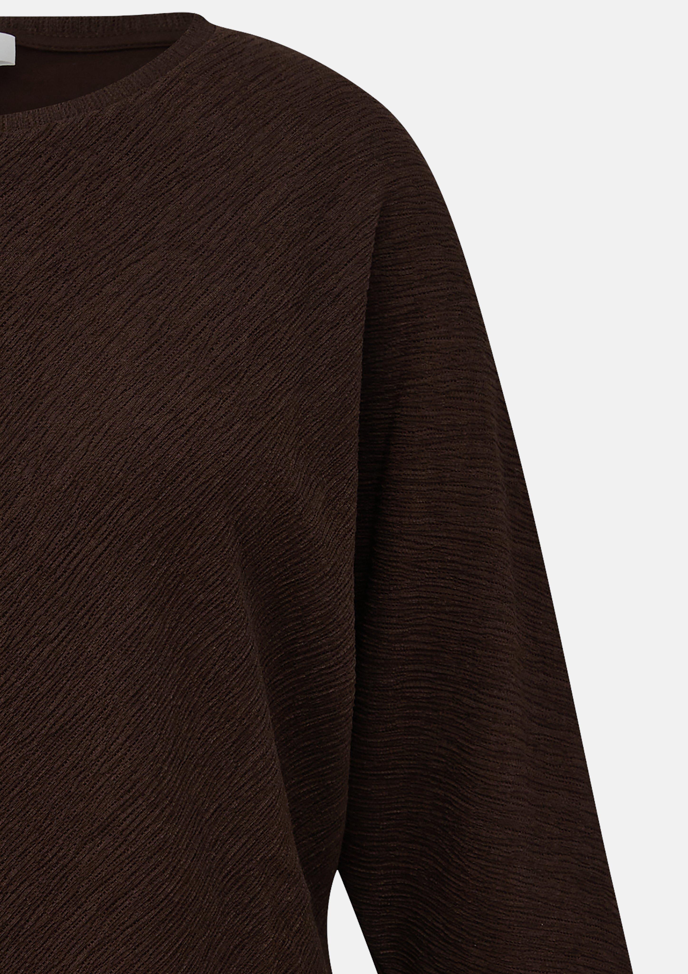 Women Blended-fabric shirt with batwing sleeves in brown by s.Oliver CURVE