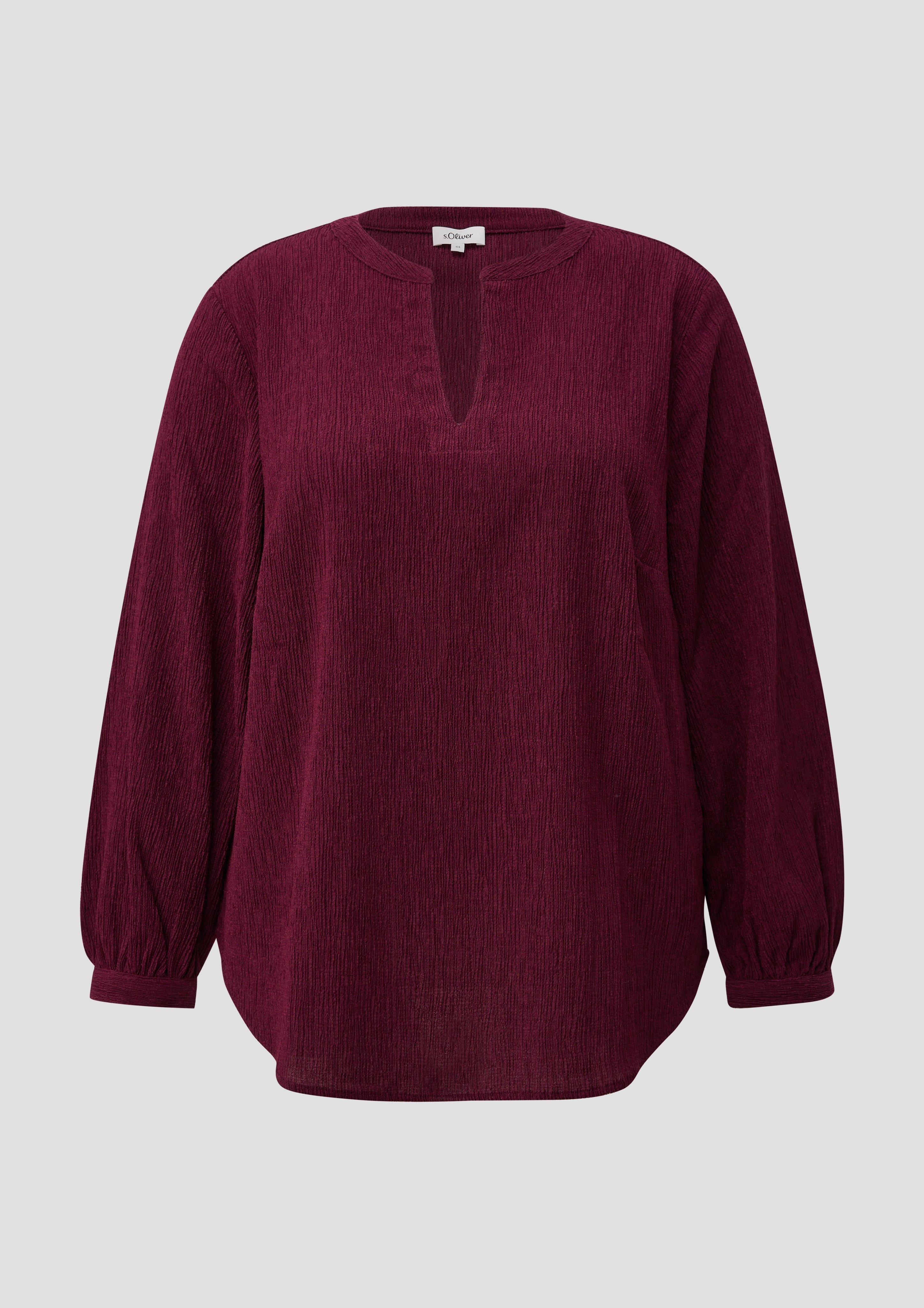 Strukturierte Bluse in Farbe bordeaux von s.Oliver CURVE