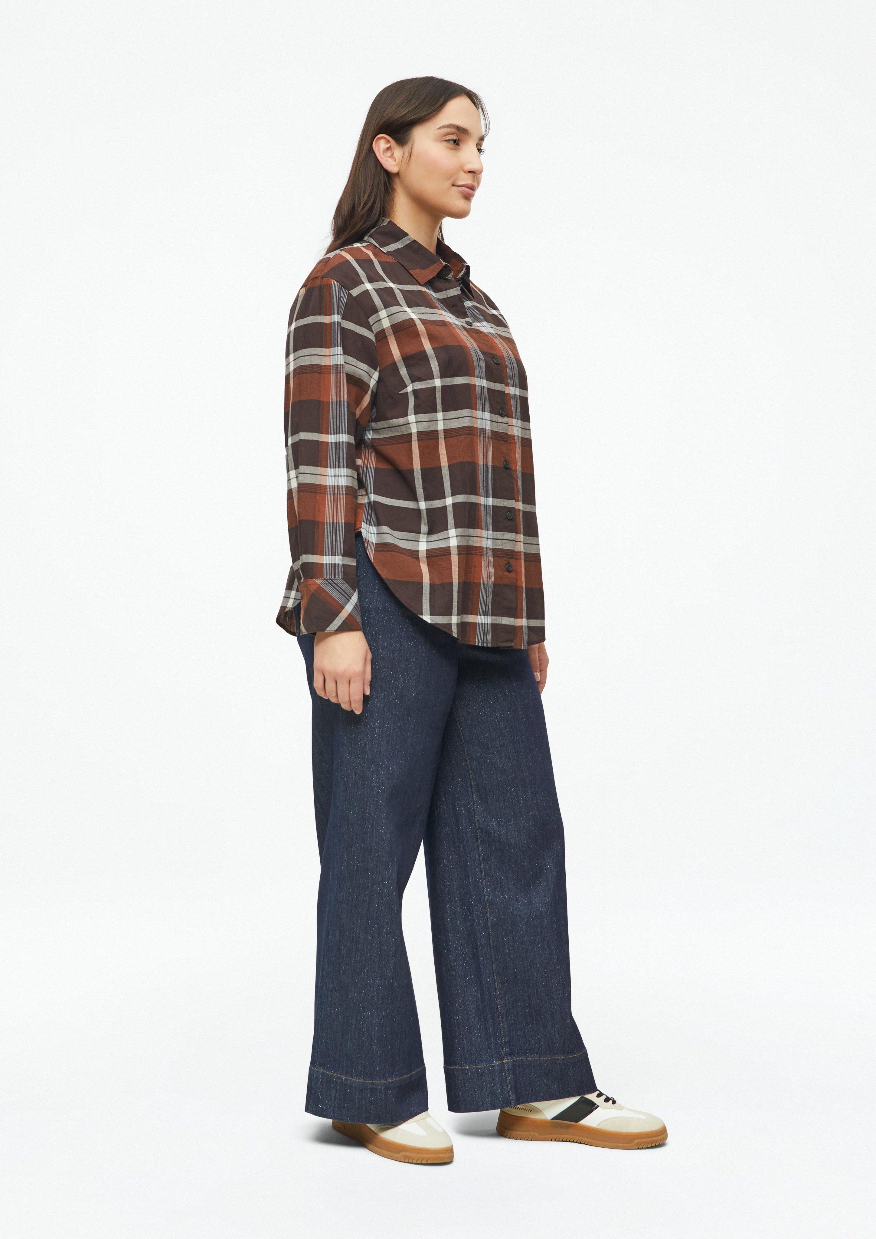Damen Karierte Baumwollbluse in braun von s.Oliver CURVE