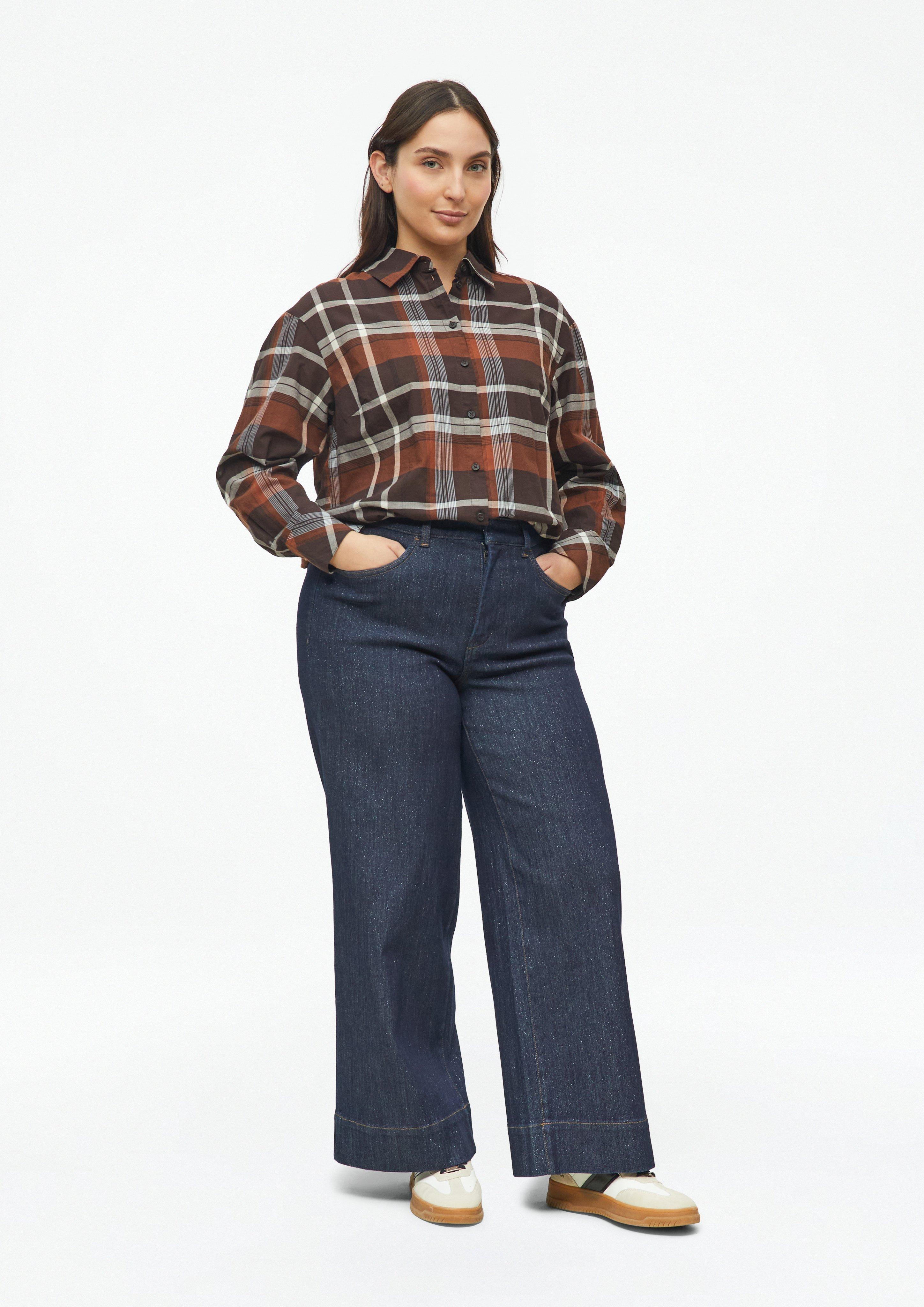 Damen Karierte Baumwollbluse in braun von s.Oliver CURVE