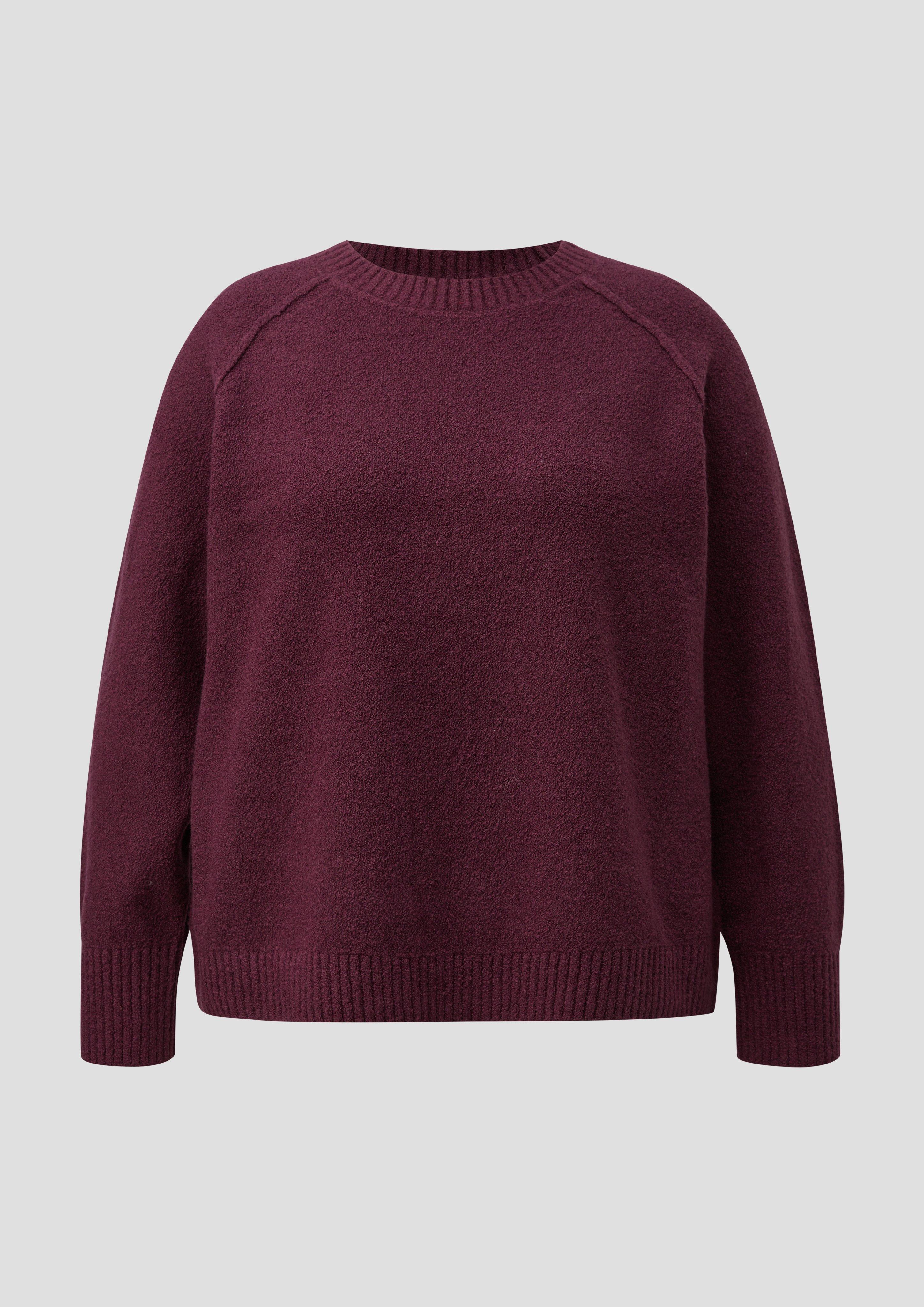 Damen Bouclé-Strickpullover in rot von s.Oliver CURVE