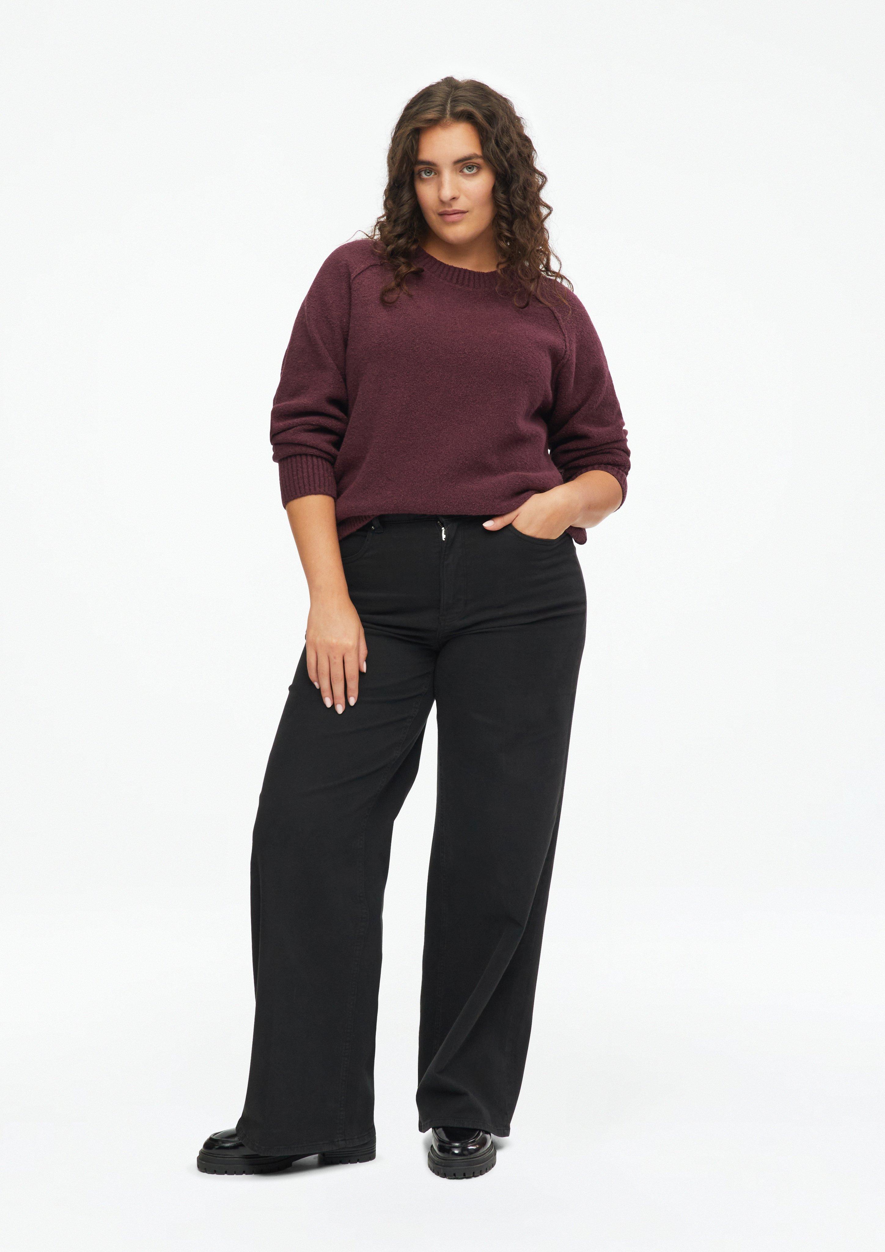 Damen Bouclé-Strickpullover in rot von s.Oliver CURVE