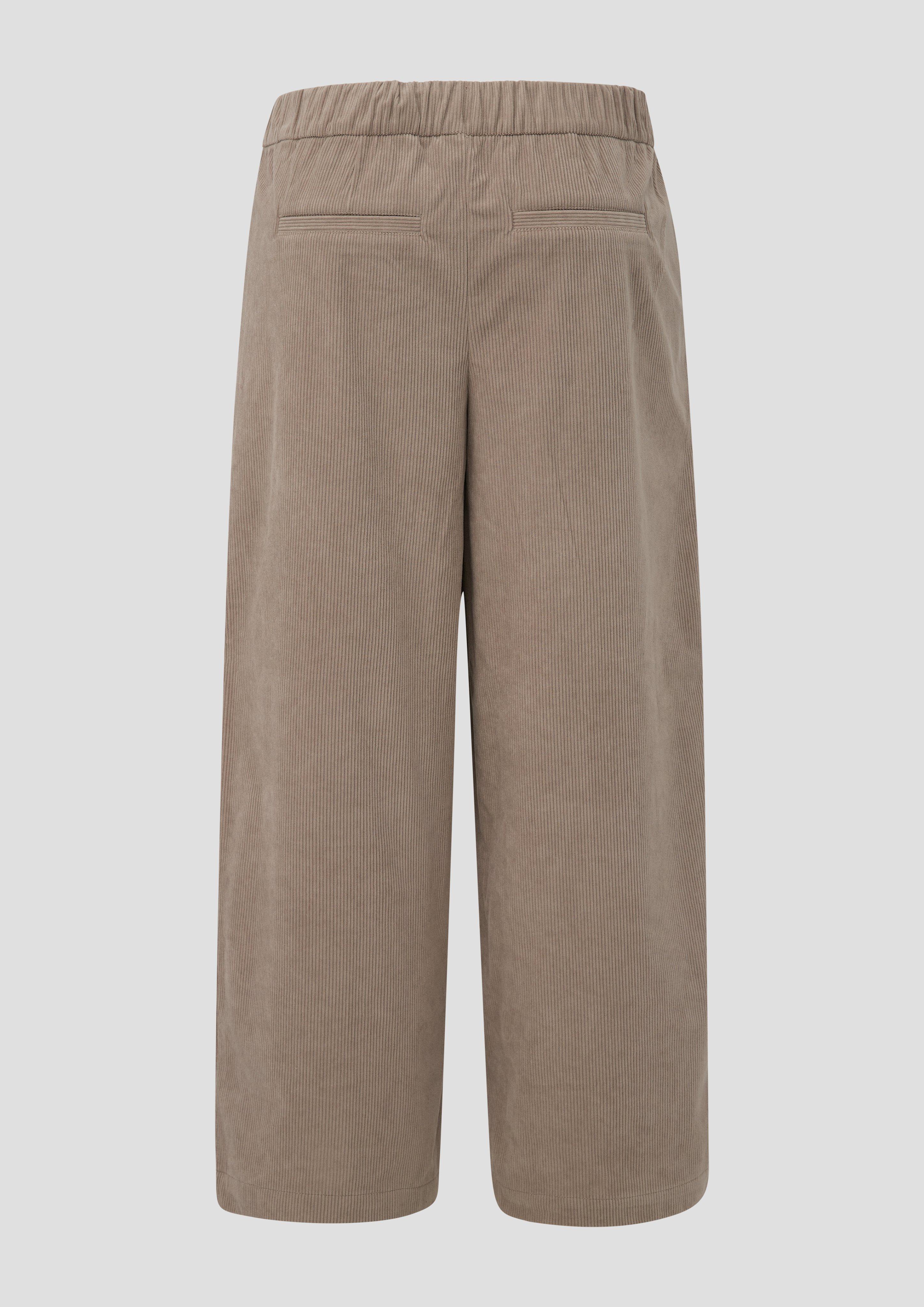 Femmes Pantalon en velours côtelé à jambes larges en brun de s.Oliver CURVE