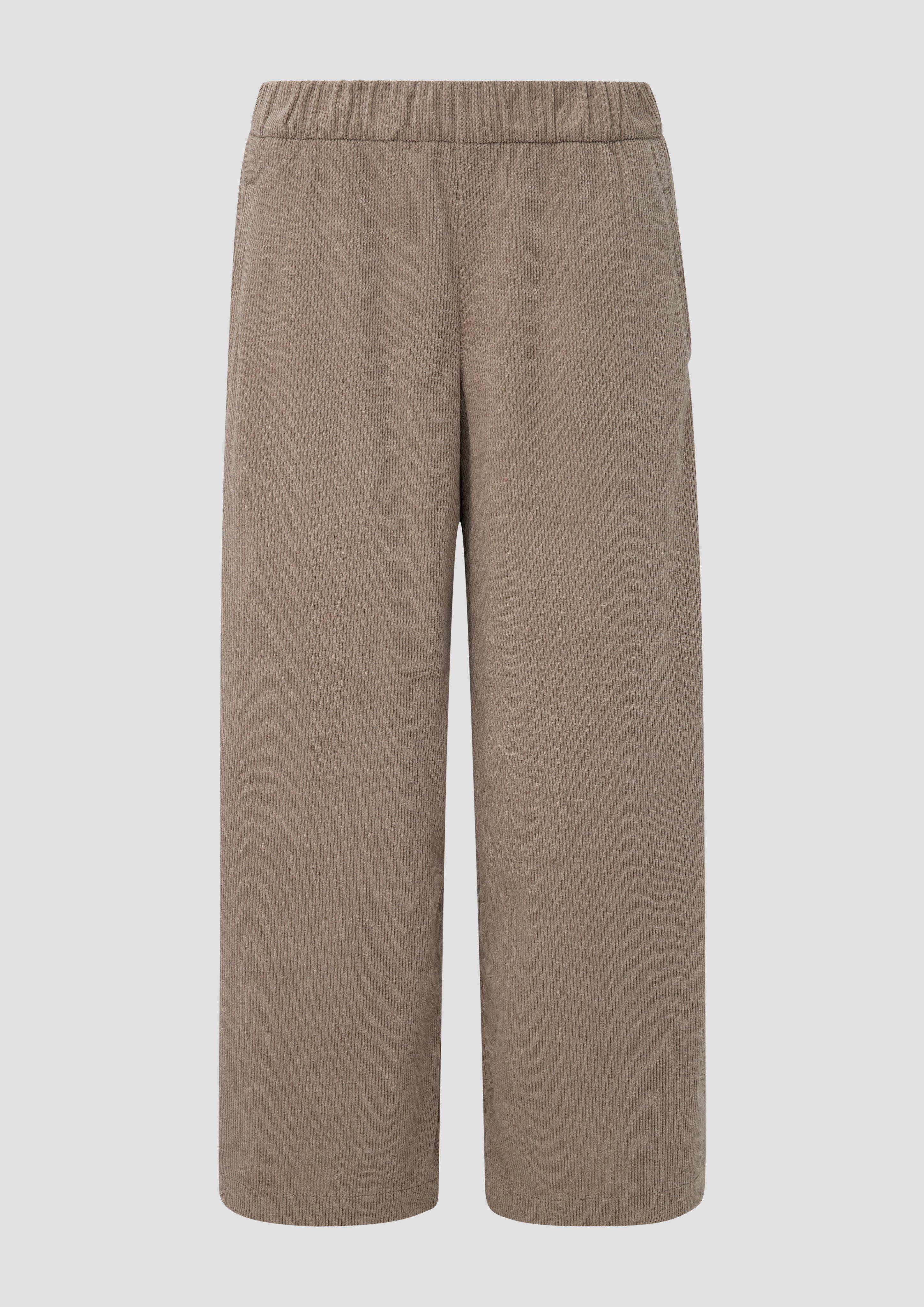 Femmes Pantalon en velours côtelé à jambes larges en brun de s.Oliver CURVE