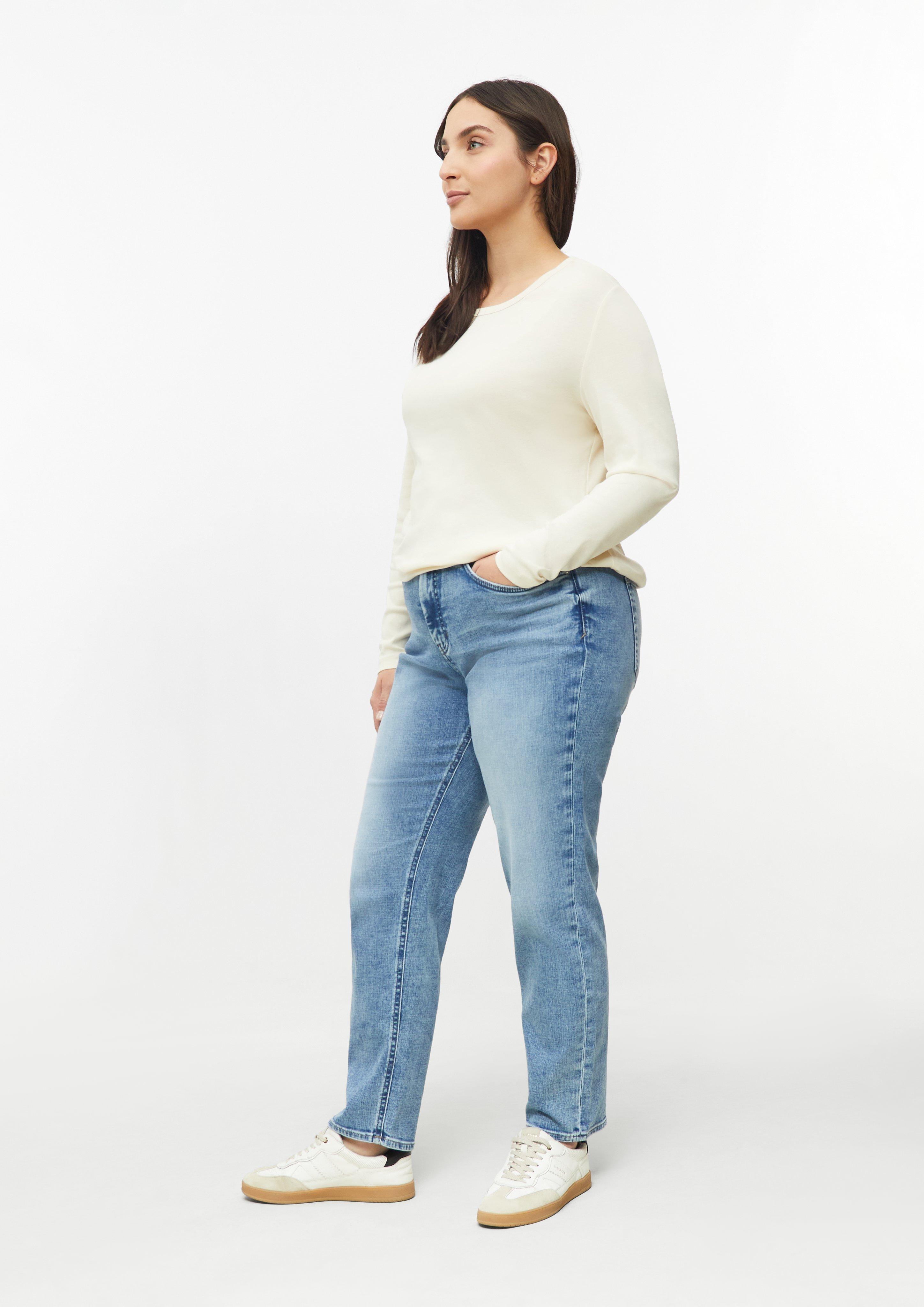 Dámy Džíny / Curvy Fit / High Rise / Slim Tapered Leg v barvě modrá od s.Oliver CURVE