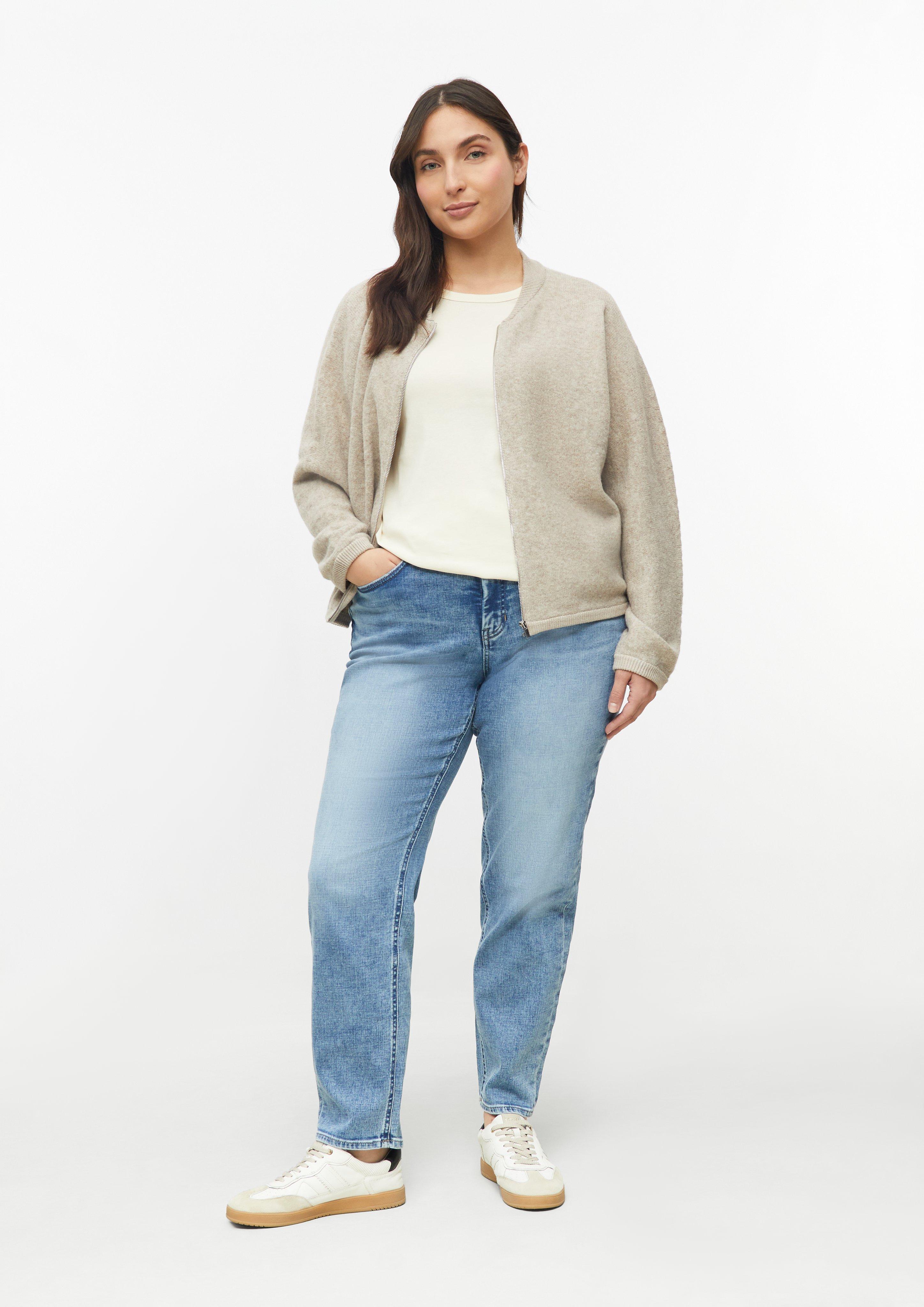 Dámy Džíny / Curvy Fit / High Rise / Slim Tapered Leg v barvě modrá od s.Oliver CURVE
