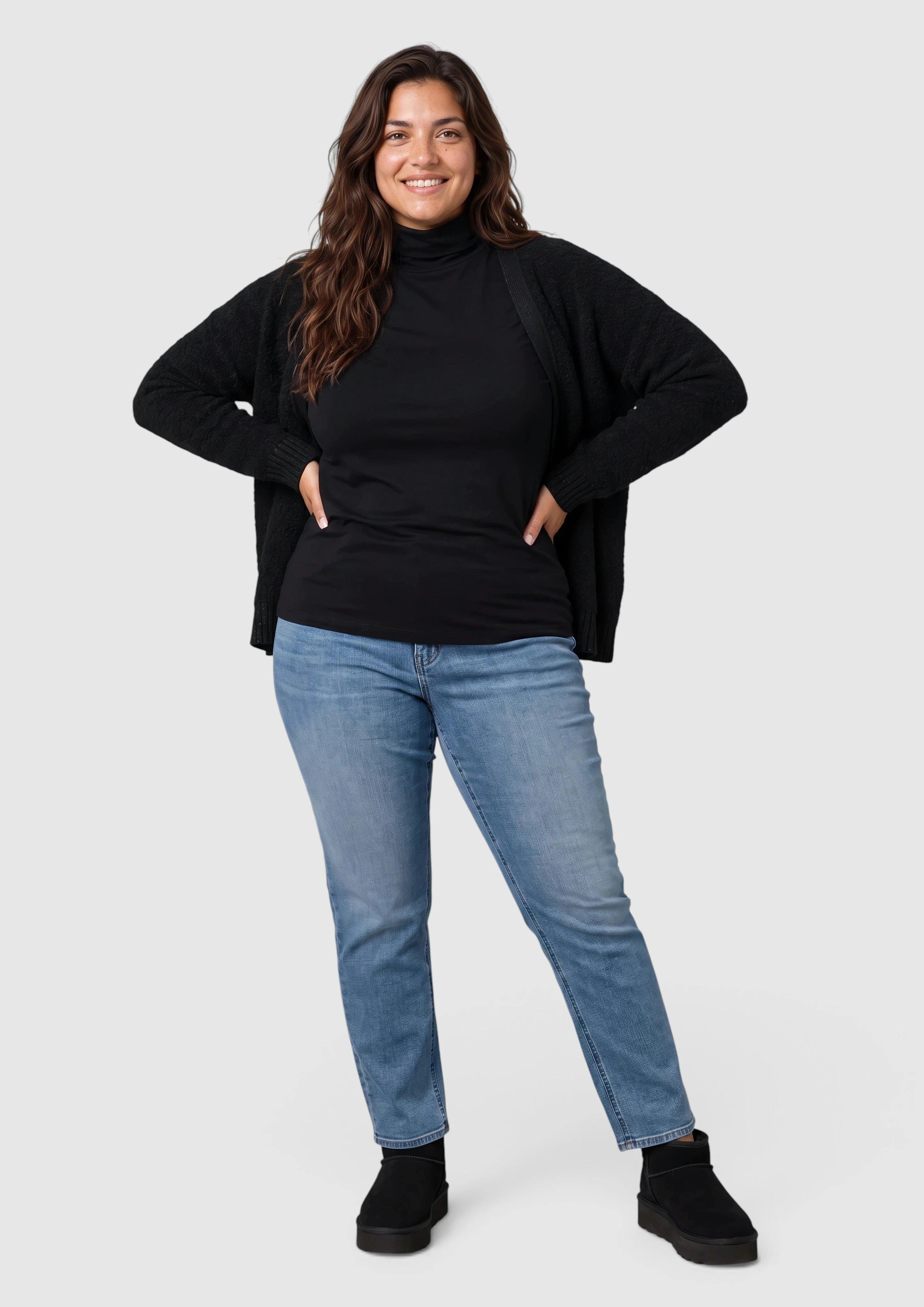 Women Turtleneck Shirt in black by s.Oliver CURVE