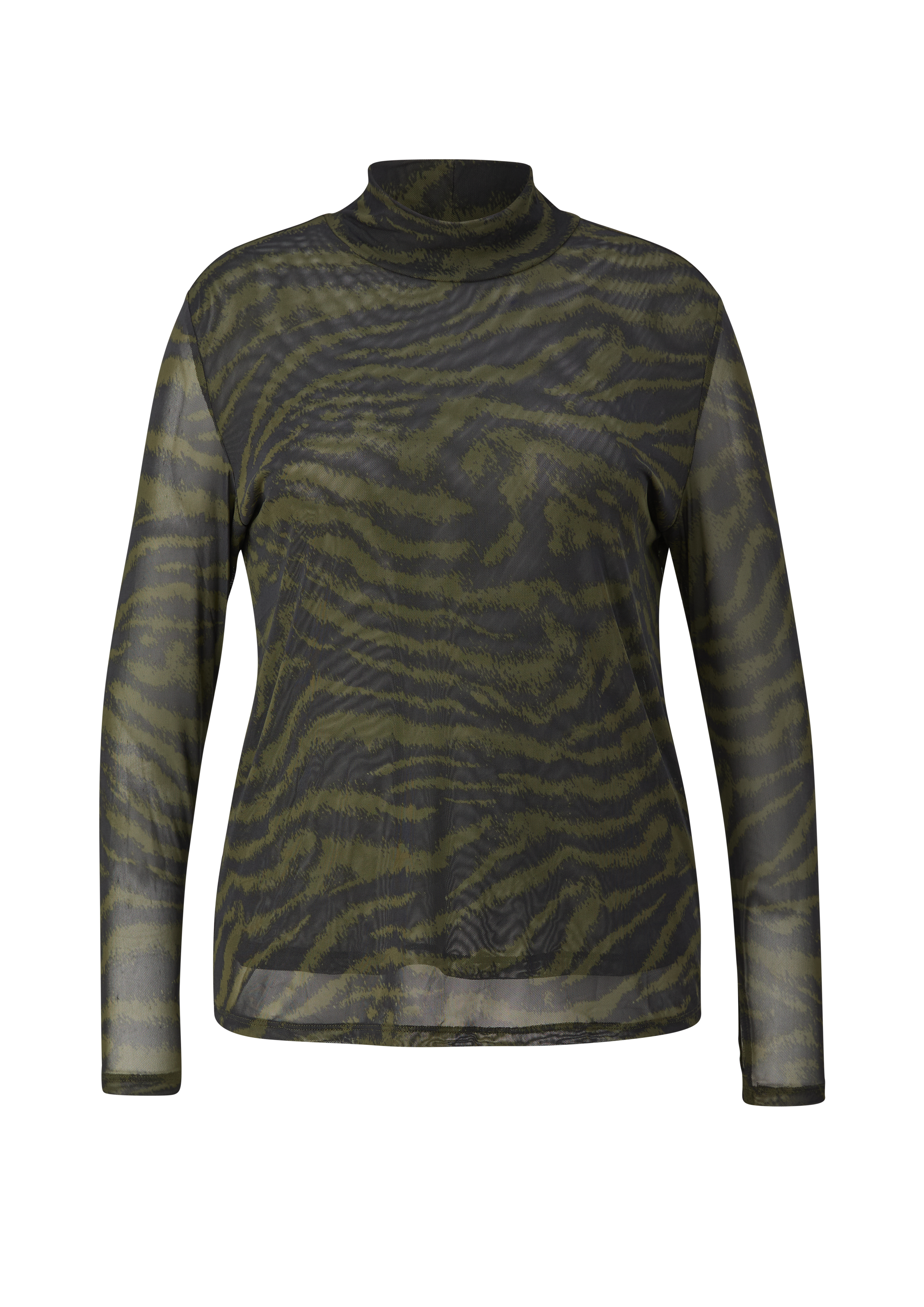 Licht doorschijnend mesh-shirt met all-over-print