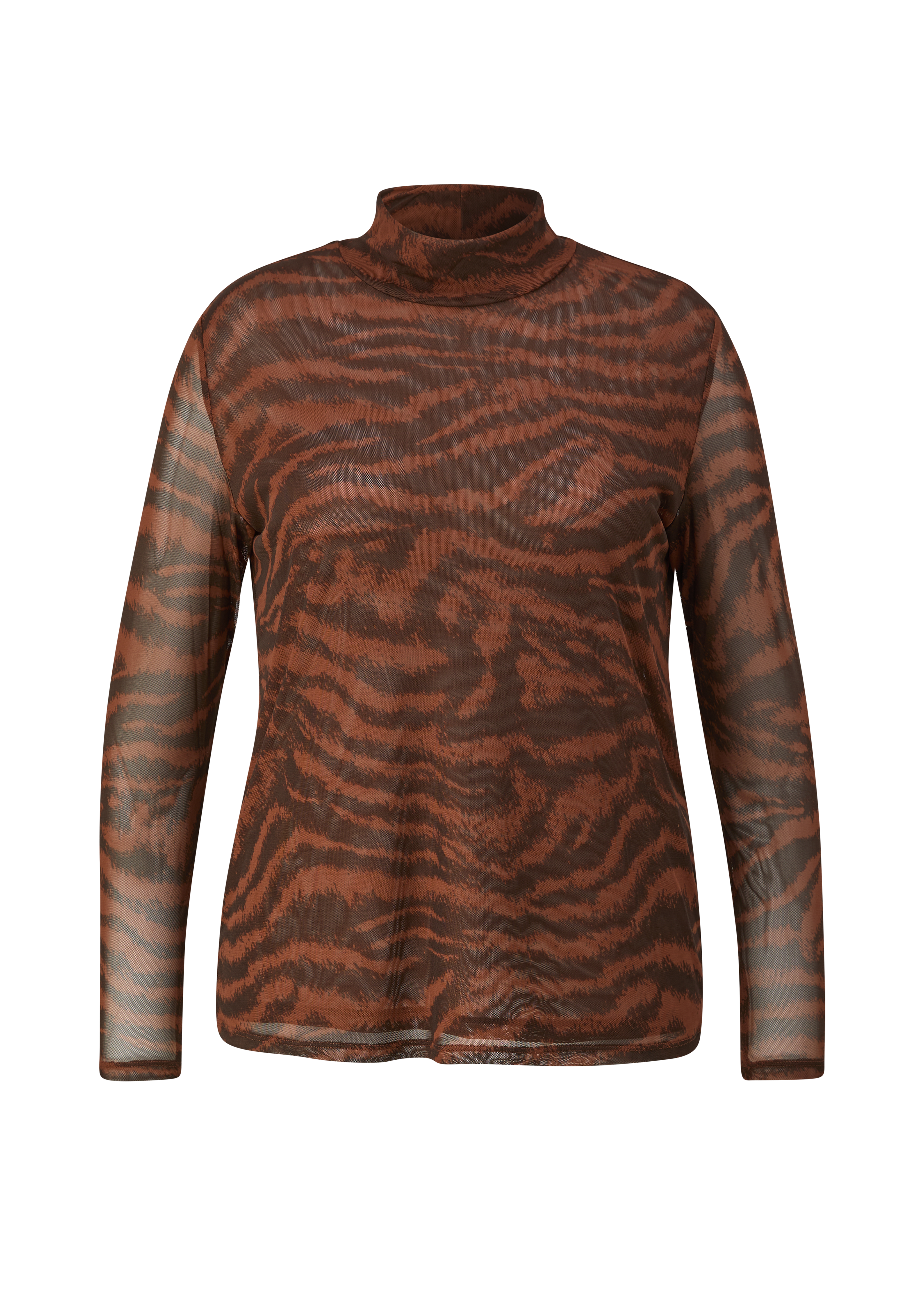 Licht doorschijnend mesh-shirt met all-over-print