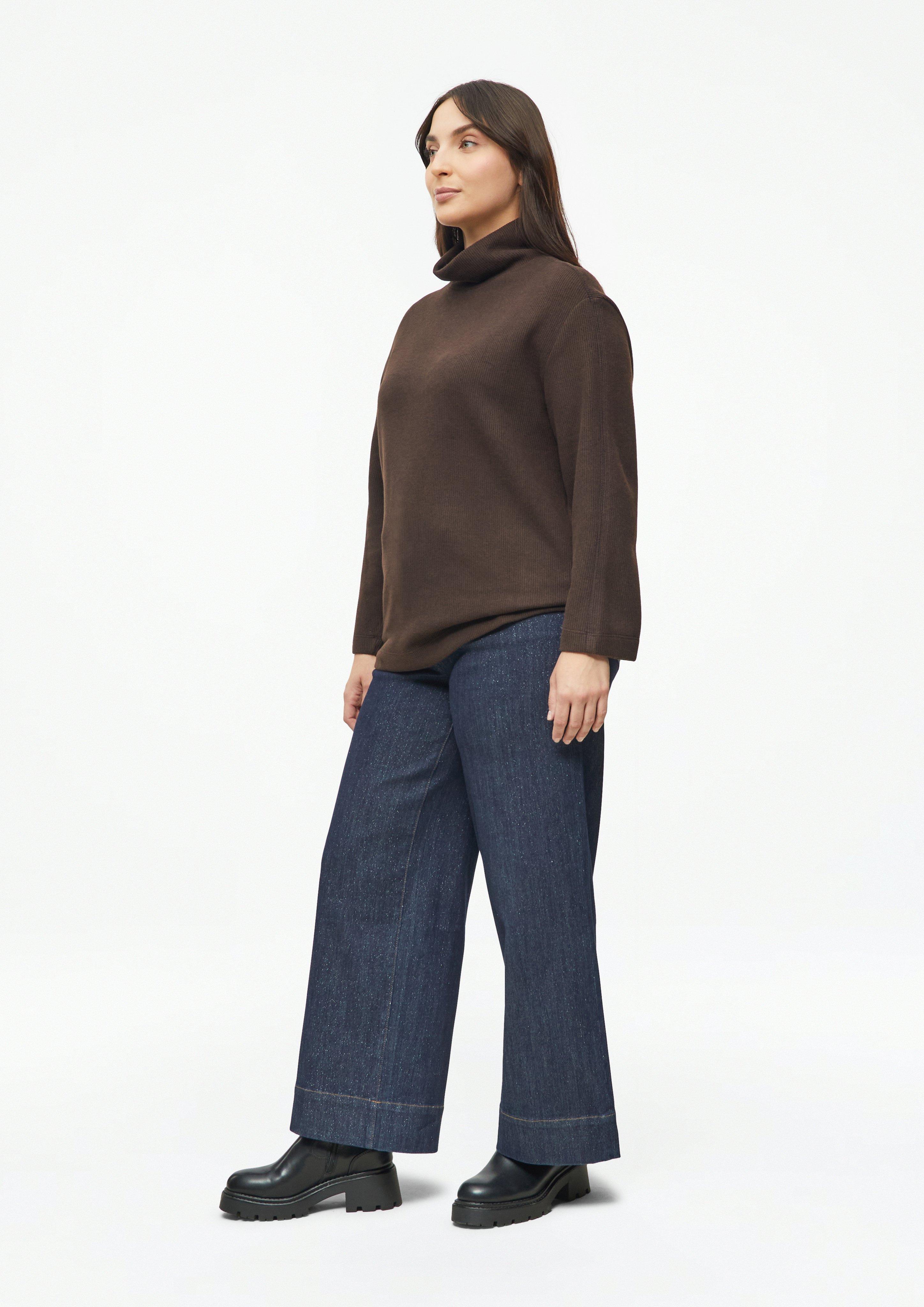 Damen Weiches Sweatshirt mit Stehkragen in braun von s.Oliver CURVE