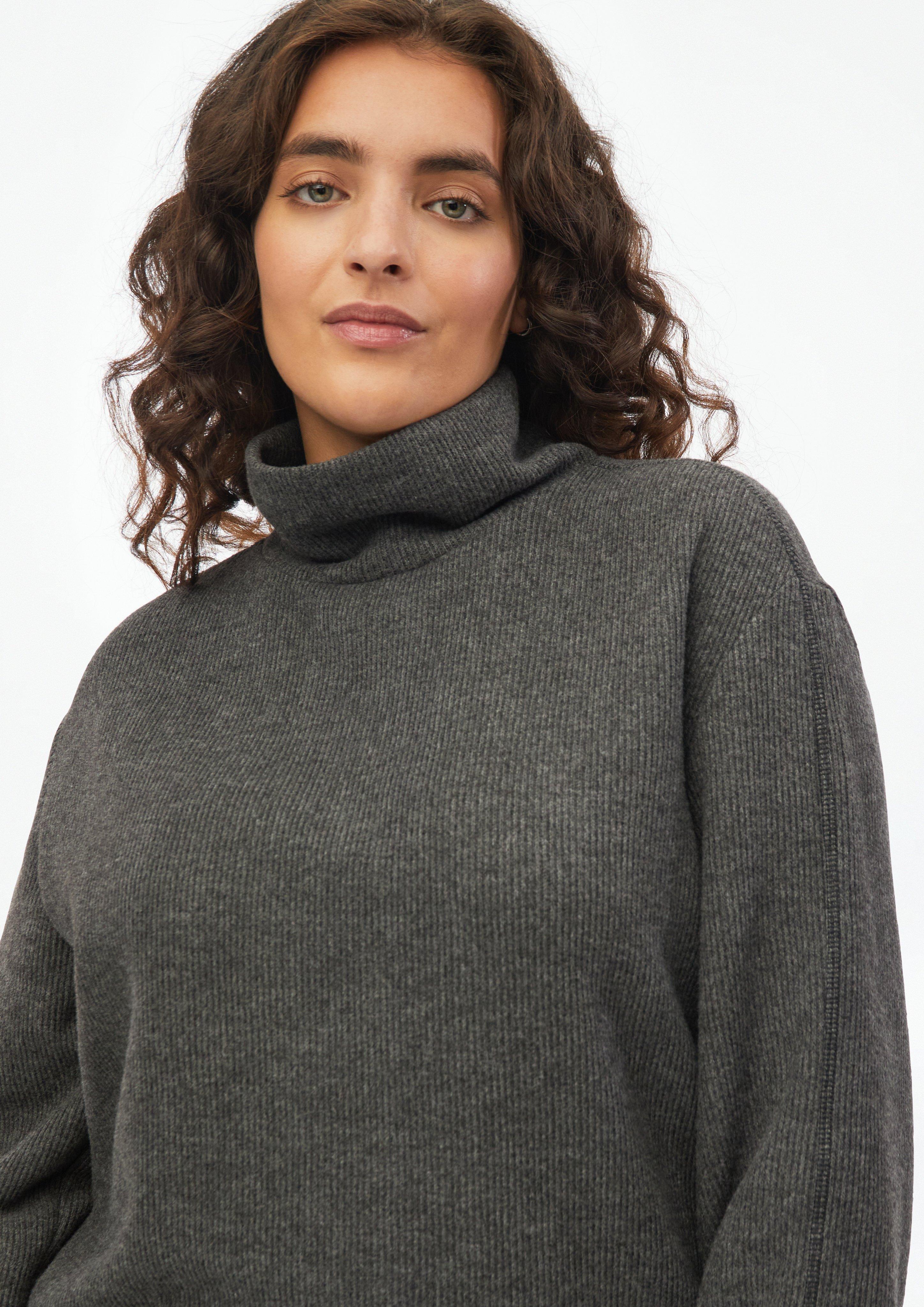 Women Soft Sweatshirt with a Stand-Up Collar in grey by s.Oliver CURVE