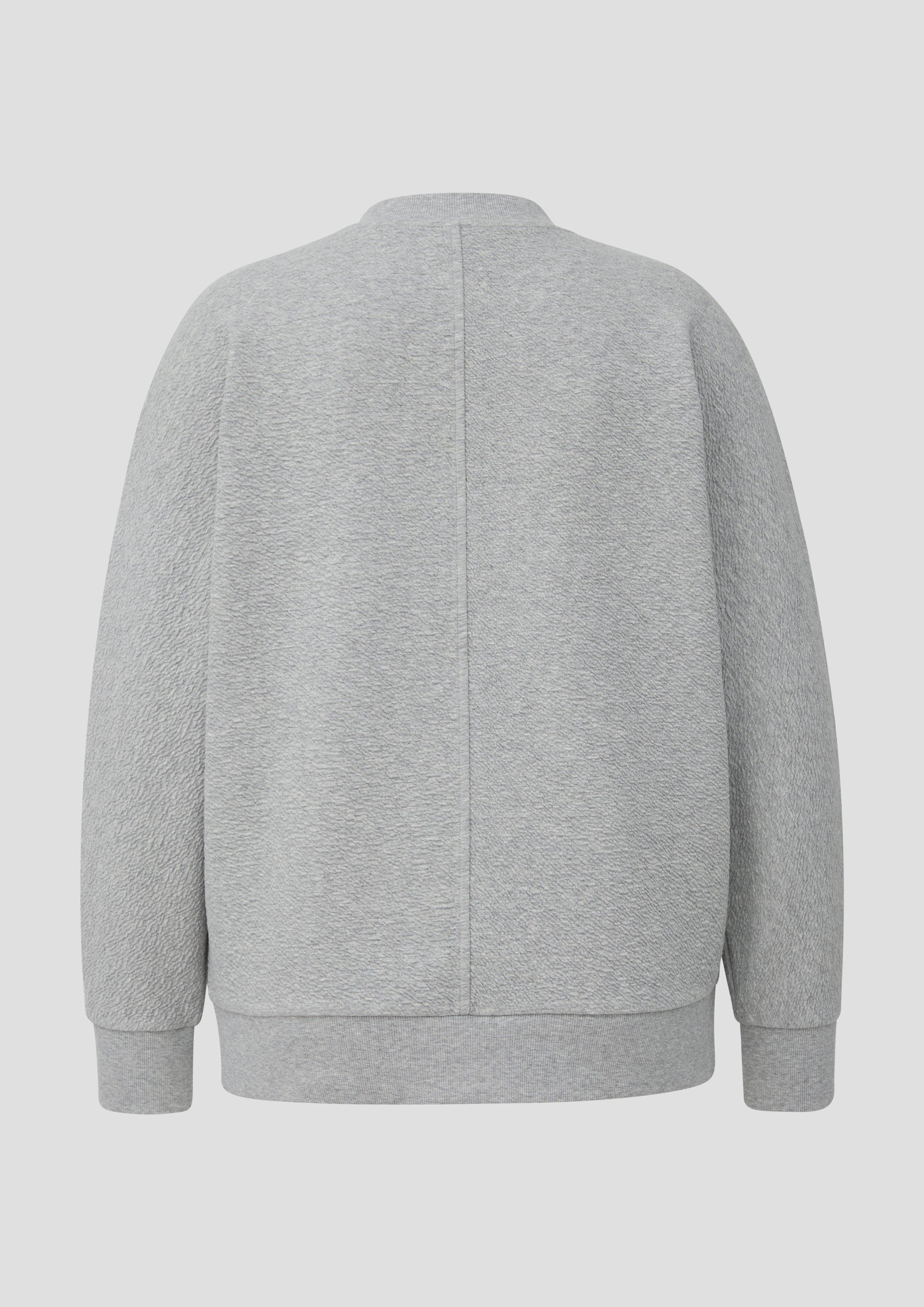 Damen Strukturierter Sweatshirt-Blouson in grau von s.Oliver CURVE