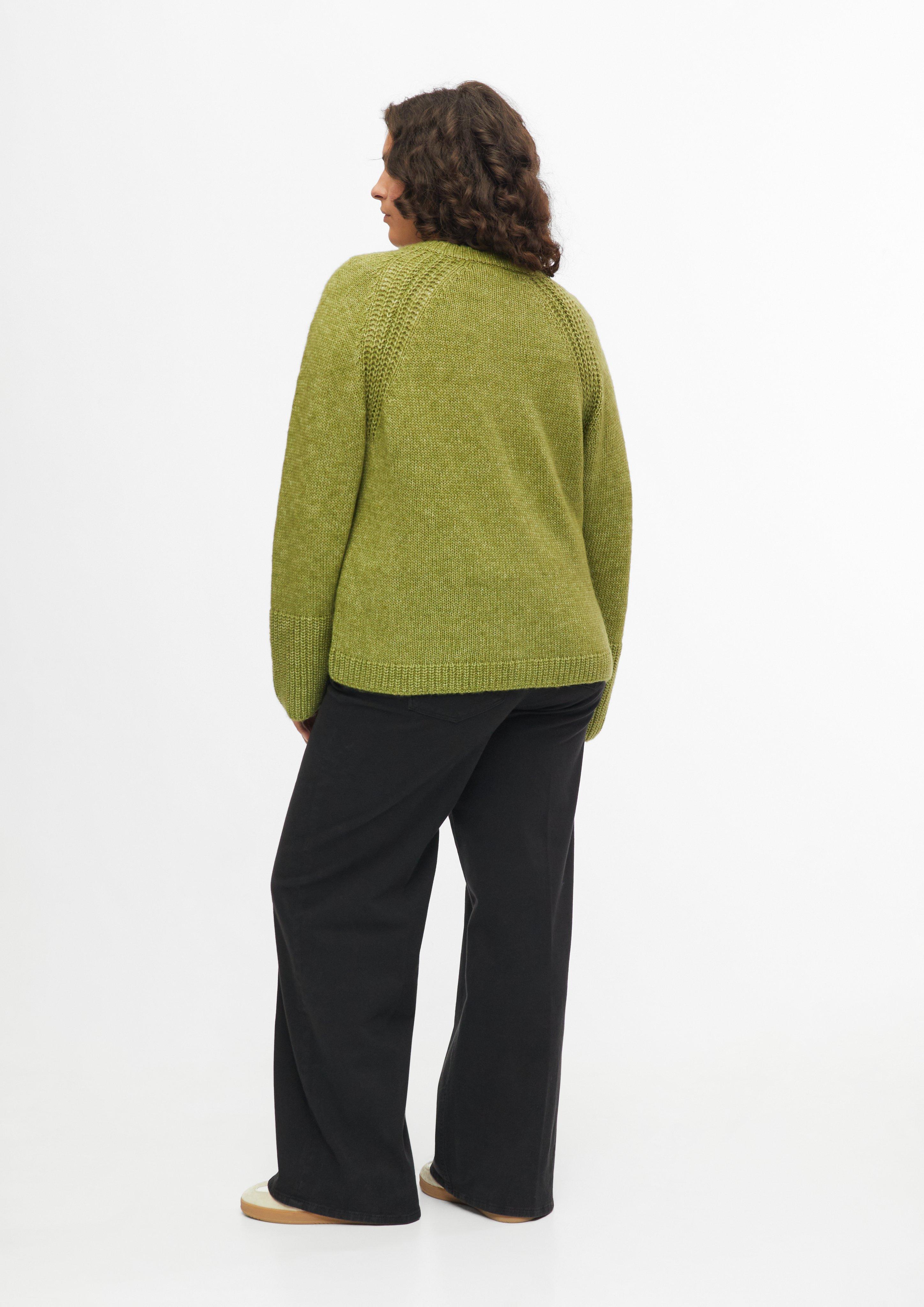 Femmes Cardigan avec des détails en côtes en vert de s.Oliver CURVE