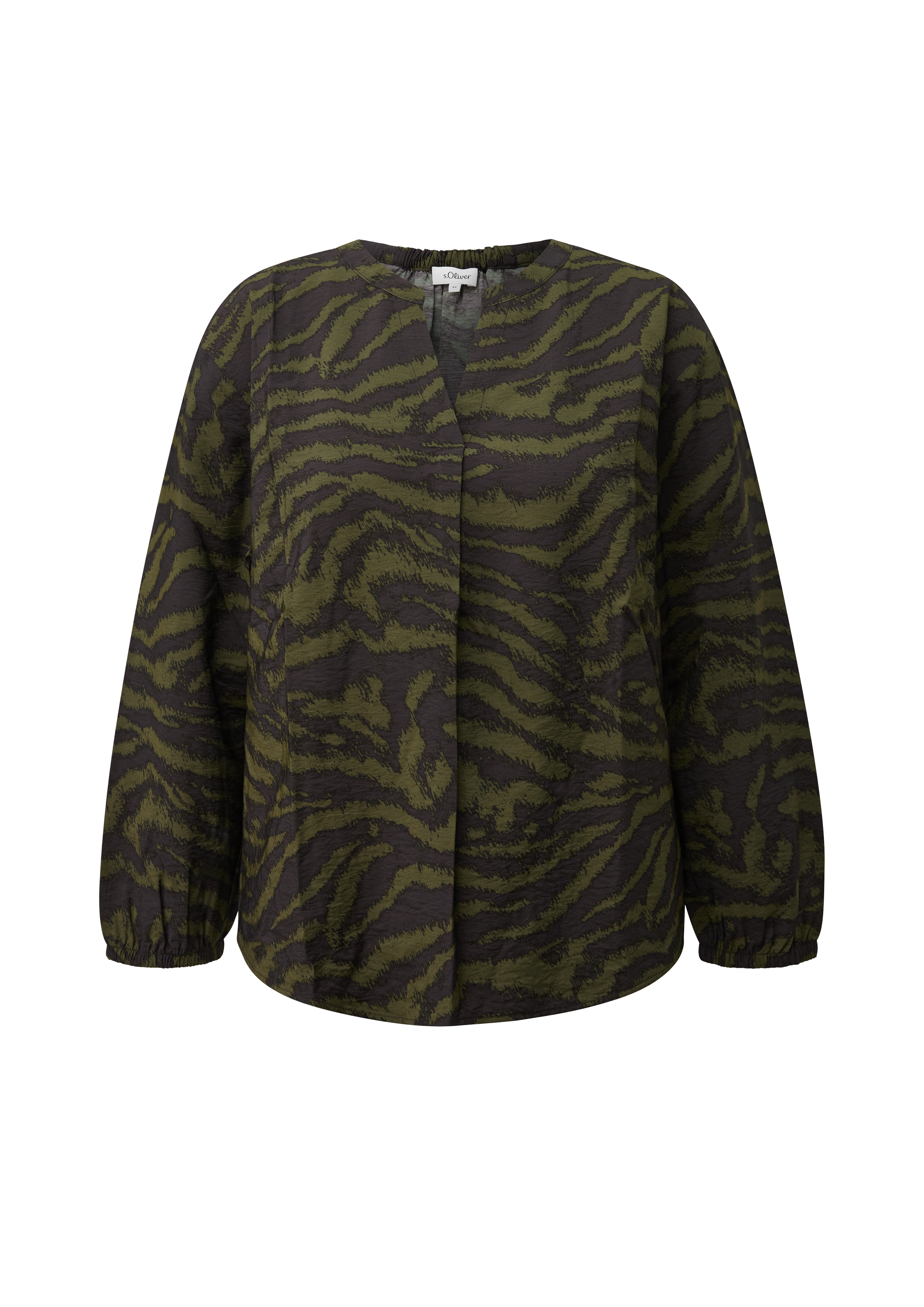 Blouse met dierenprint en plooien