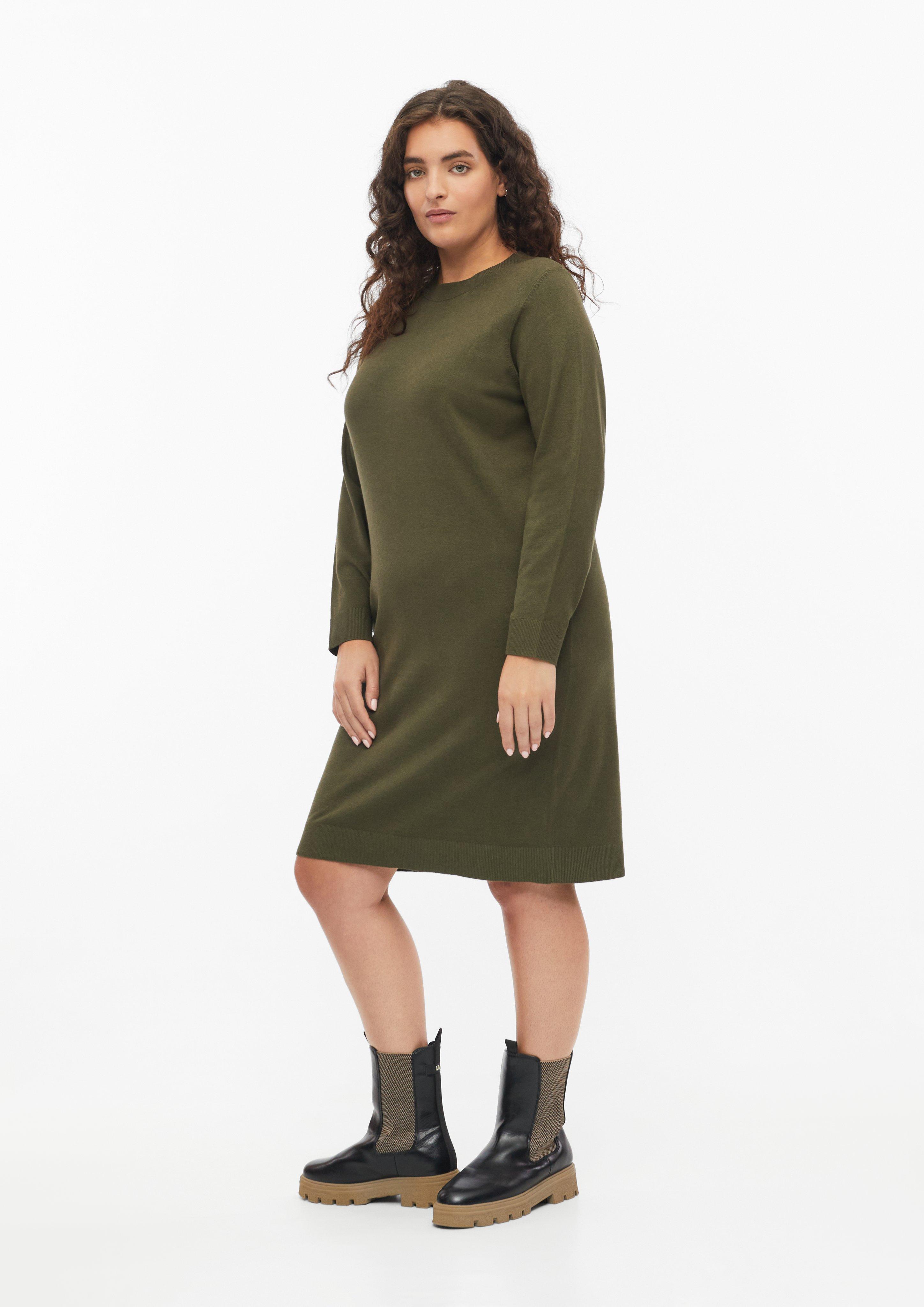 Damen Strickkleid aus Viskosemix in olive von s.Oliver CURVE