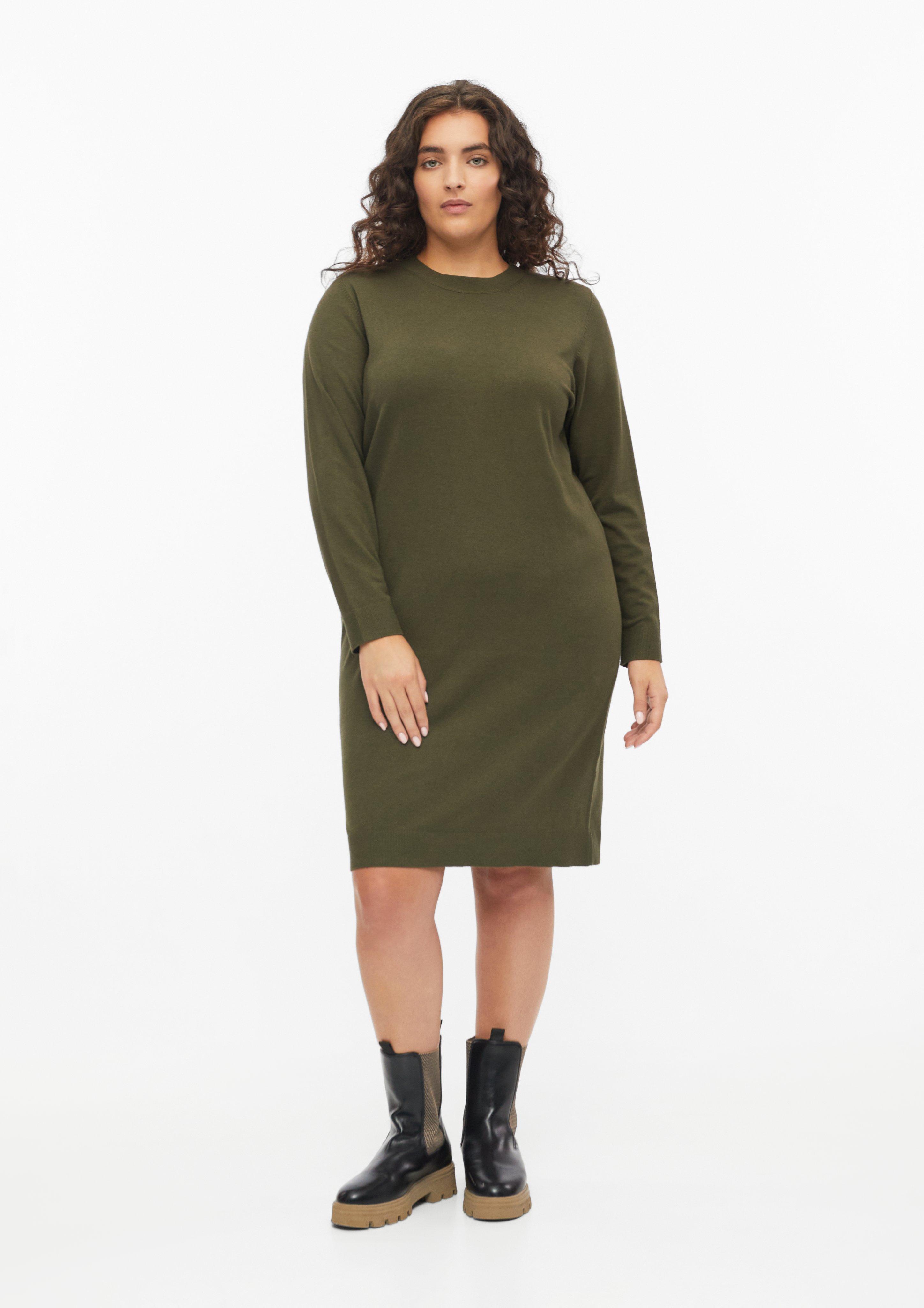 Damen Strickkleid aus Viskosemix in olive von s.Oliver CURVE