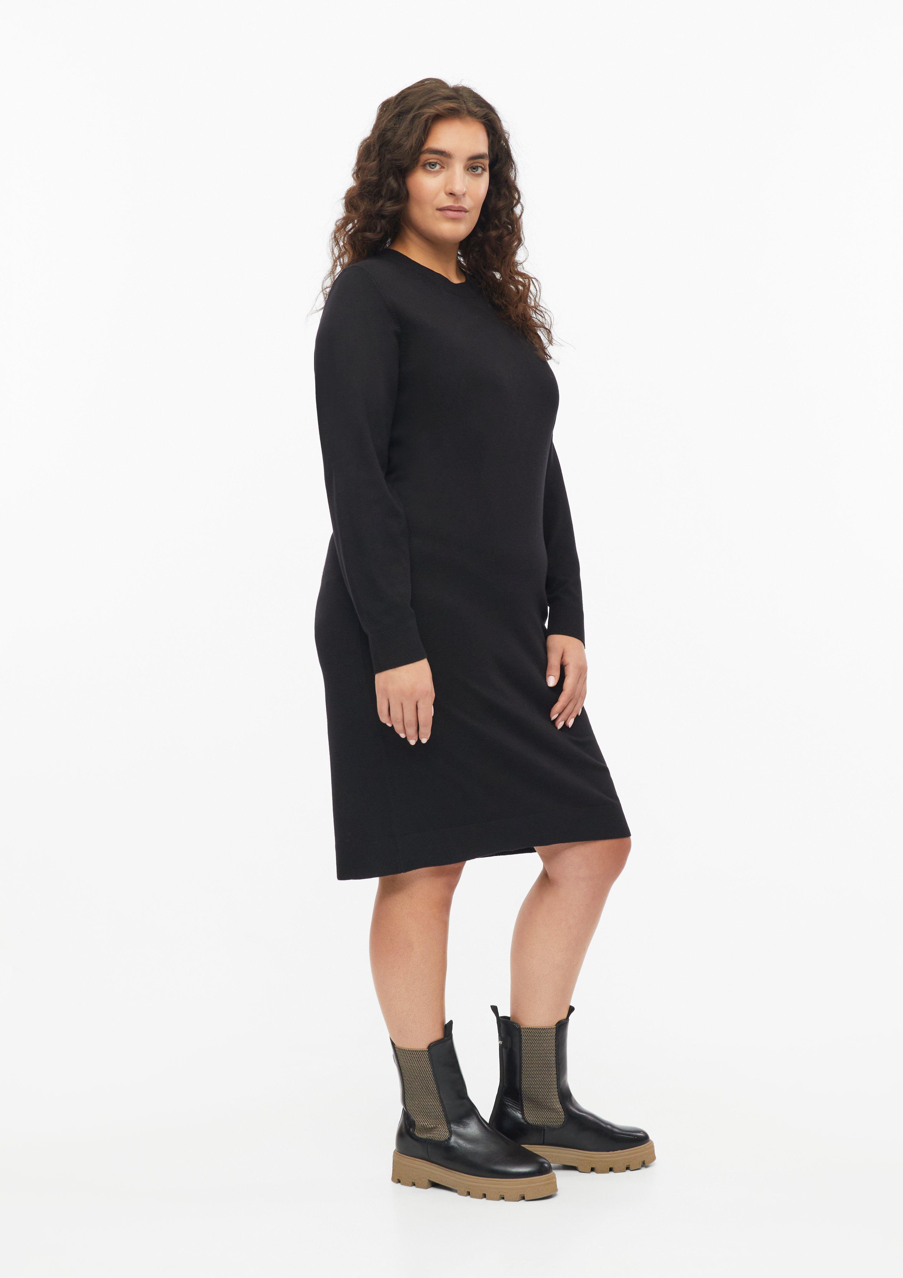 Damen Strickkleid aus Viskosemix in schwarz von s.Oliver CURVE