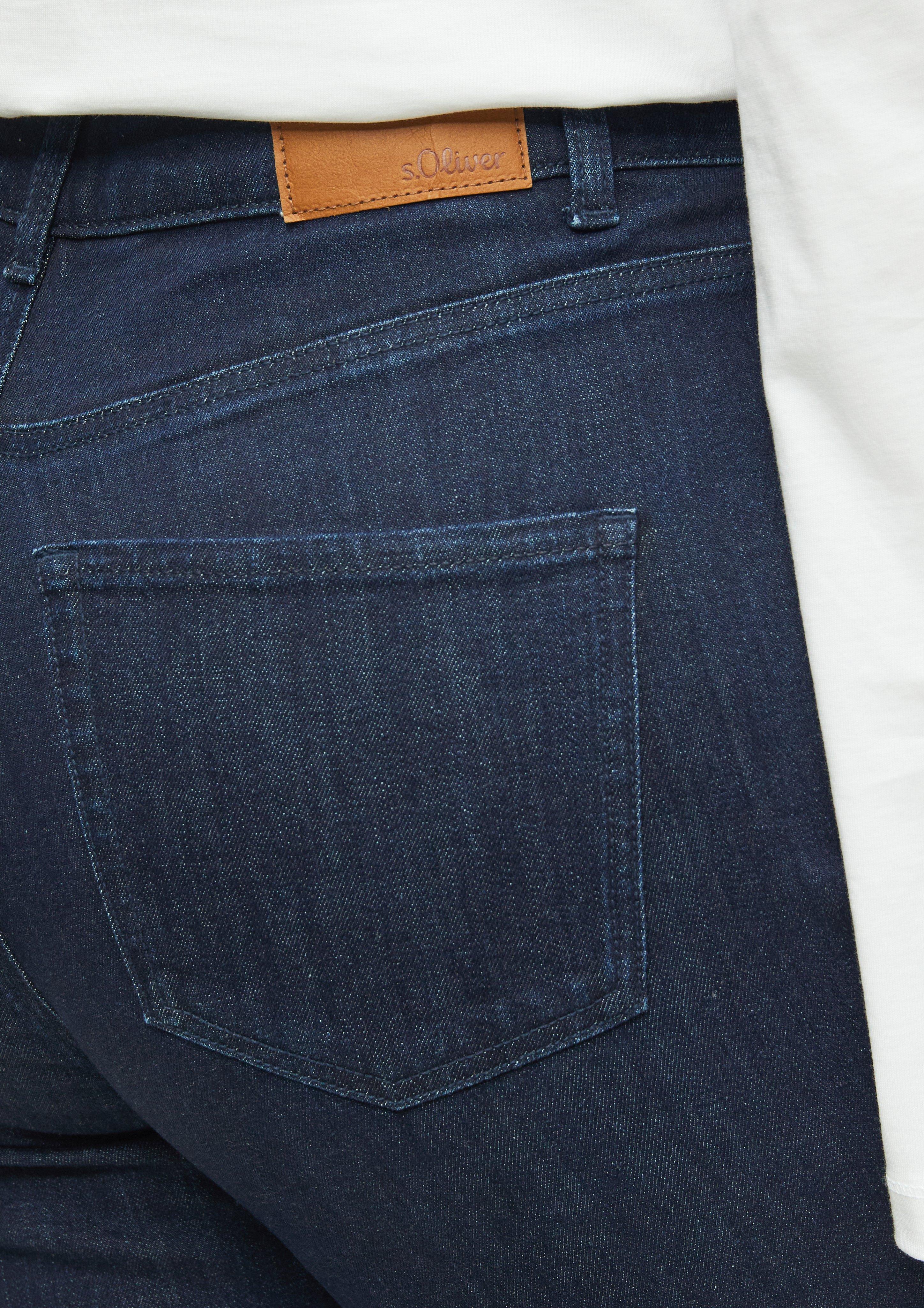 Dámy Džíny / Curvy Fit / High Rise / Slim Tapered Leg v barvě modrá od s.Oliver CURVE
