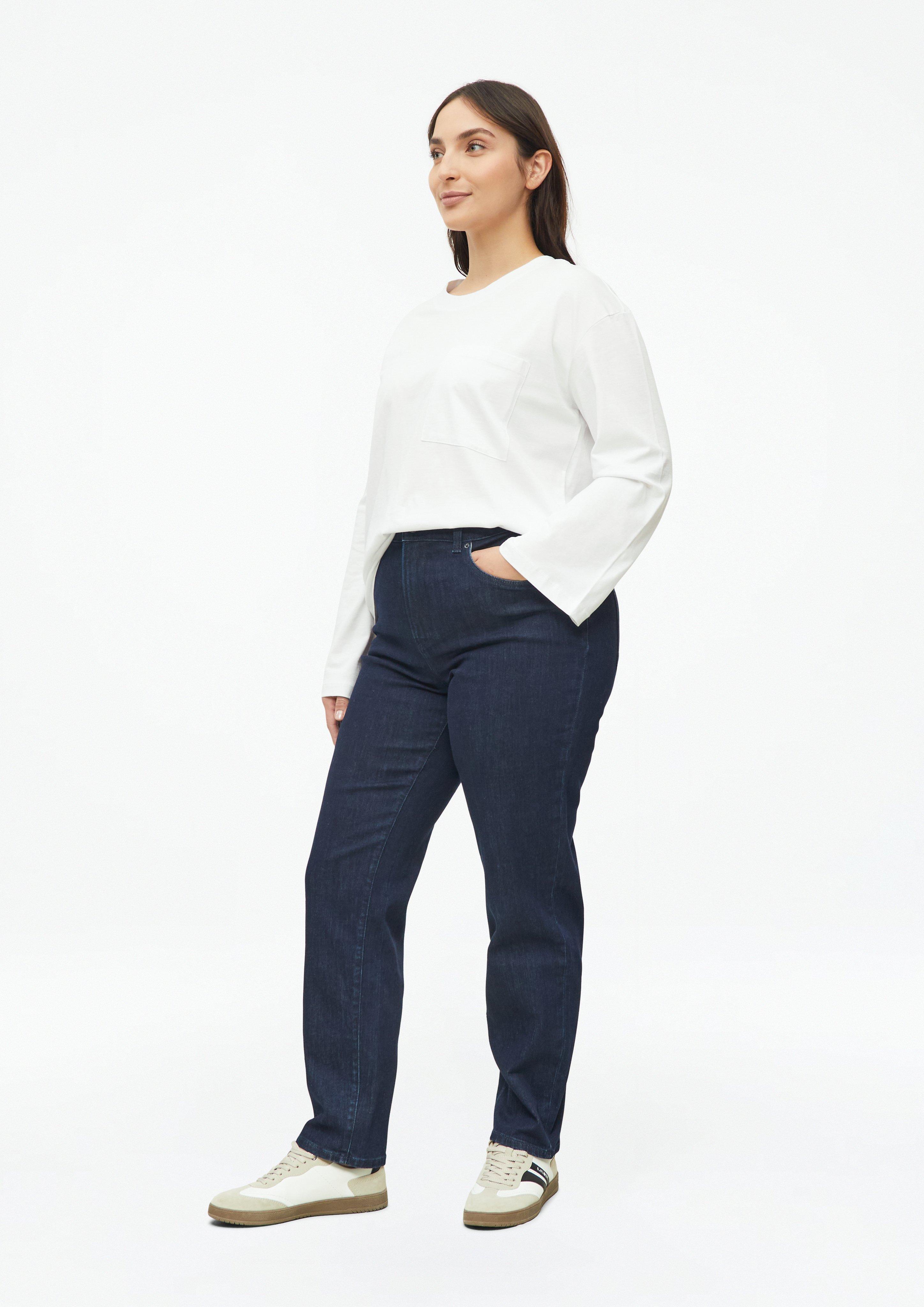 Dámy Džíny / Curvy Fit / High Rise / Slim Tapered Leg v barvě modrá od s.Oliver CURVE