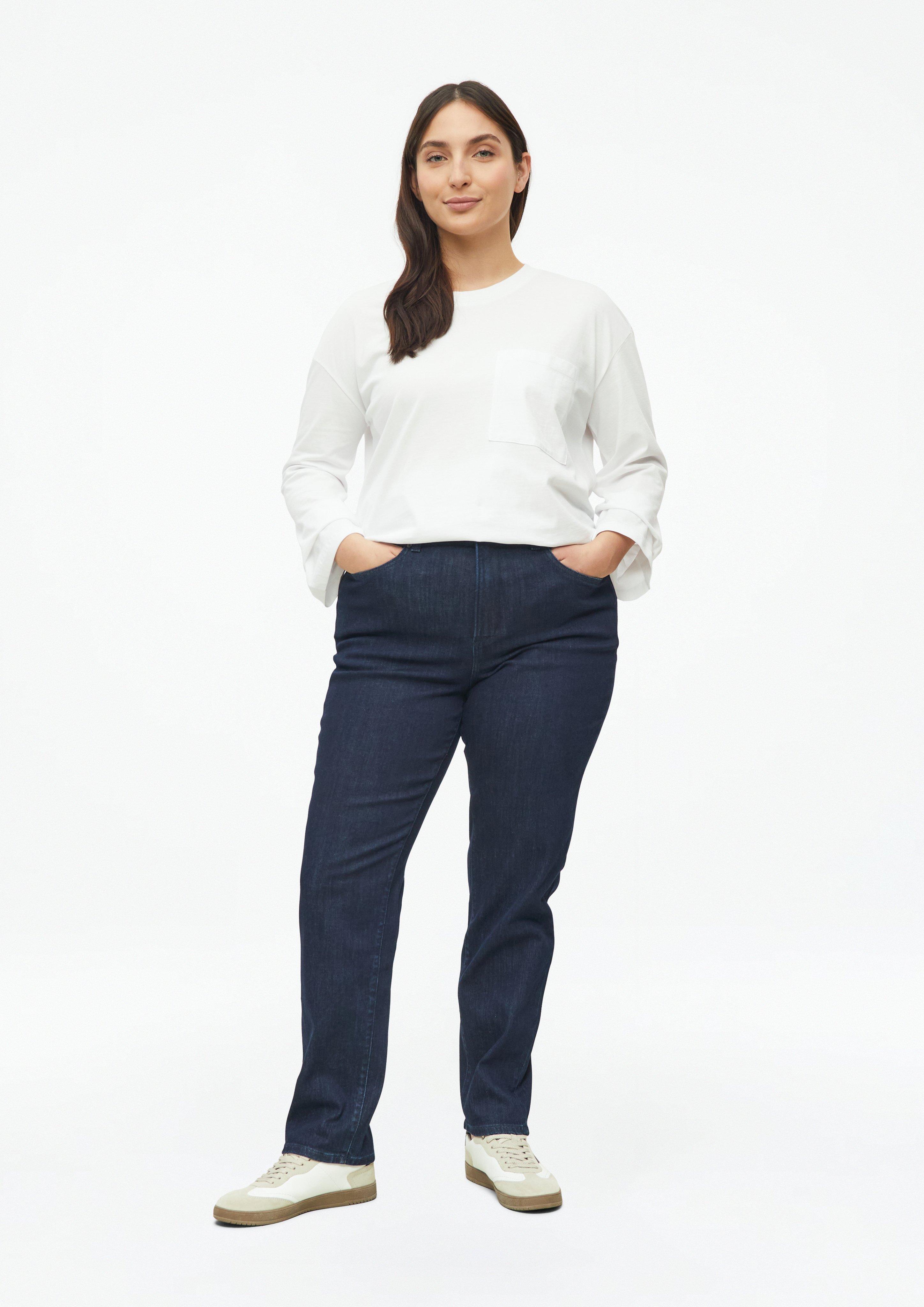 Dámy Džíny / Curvy Fit / High Rise / Slim Tapered Leg v barvě modrá od s.Oliver CURVE