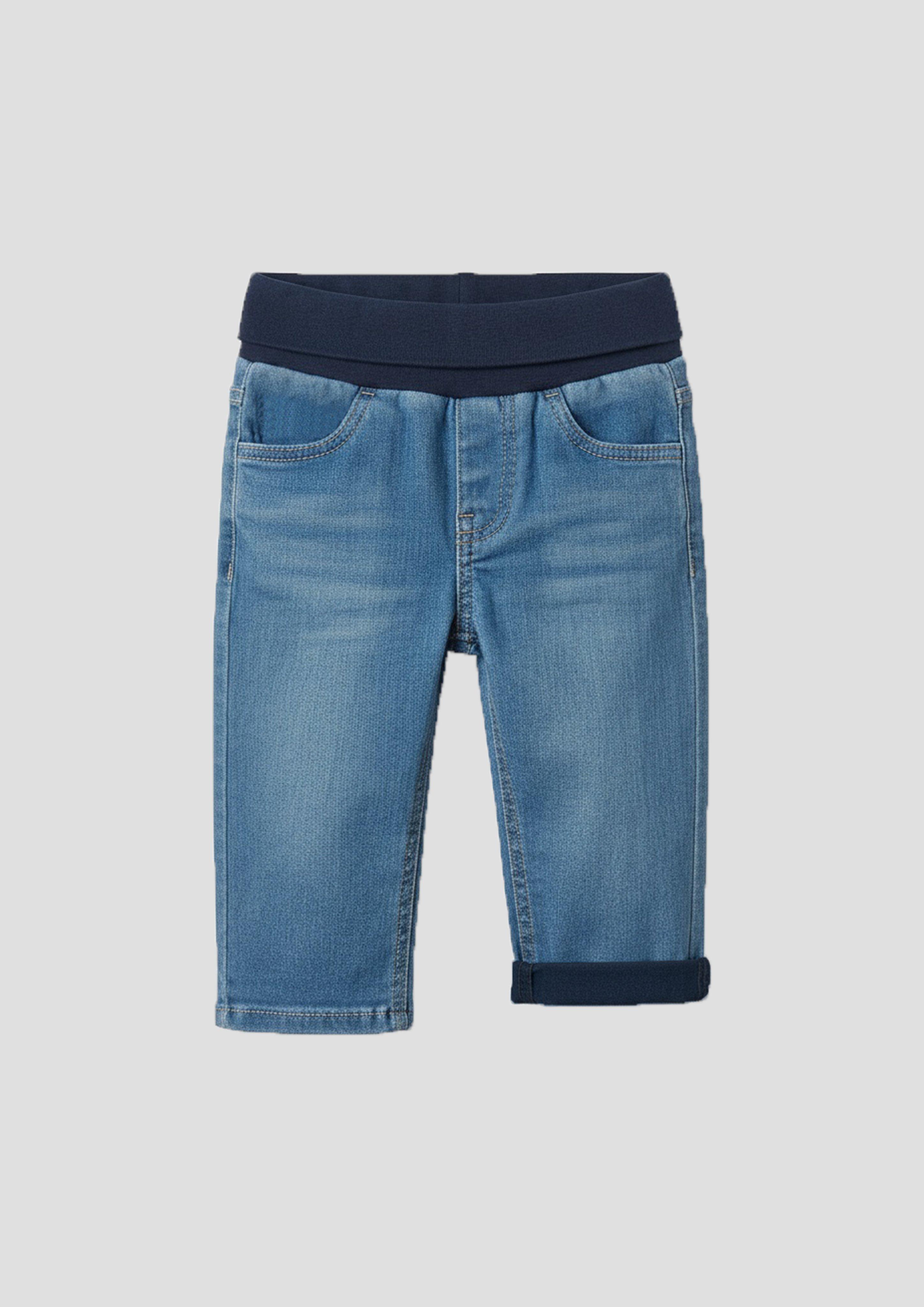 Kinder Unisex Jeans mit weichem Rippbund / soft & warm in blau von s.Oliver